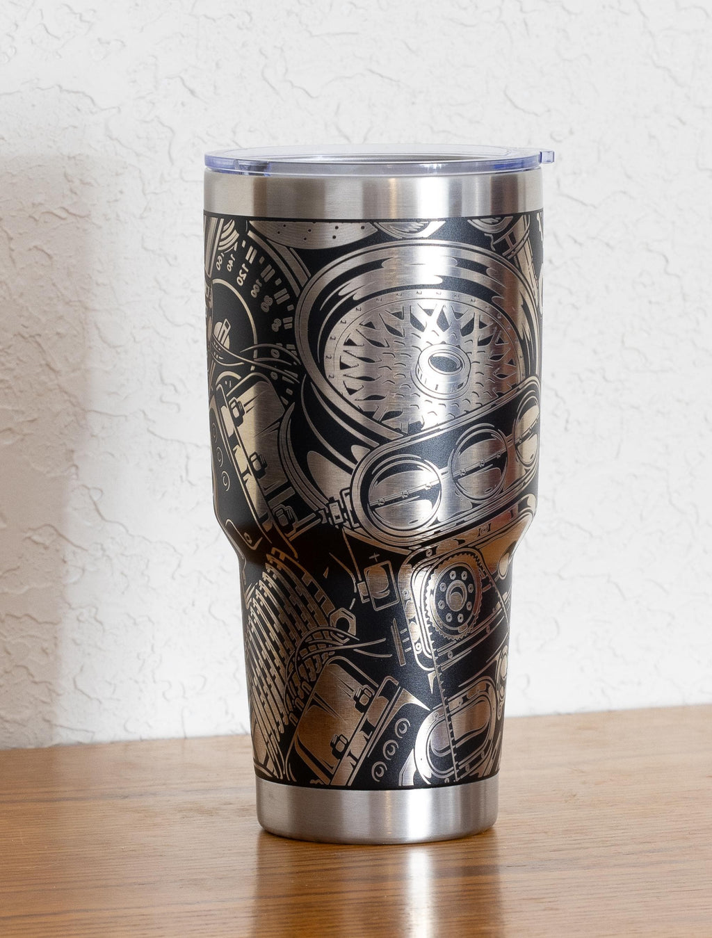 Car Lover Tumbler – 30oz Stainless Steel Insulated Cup With Laser Engraved Engine Design