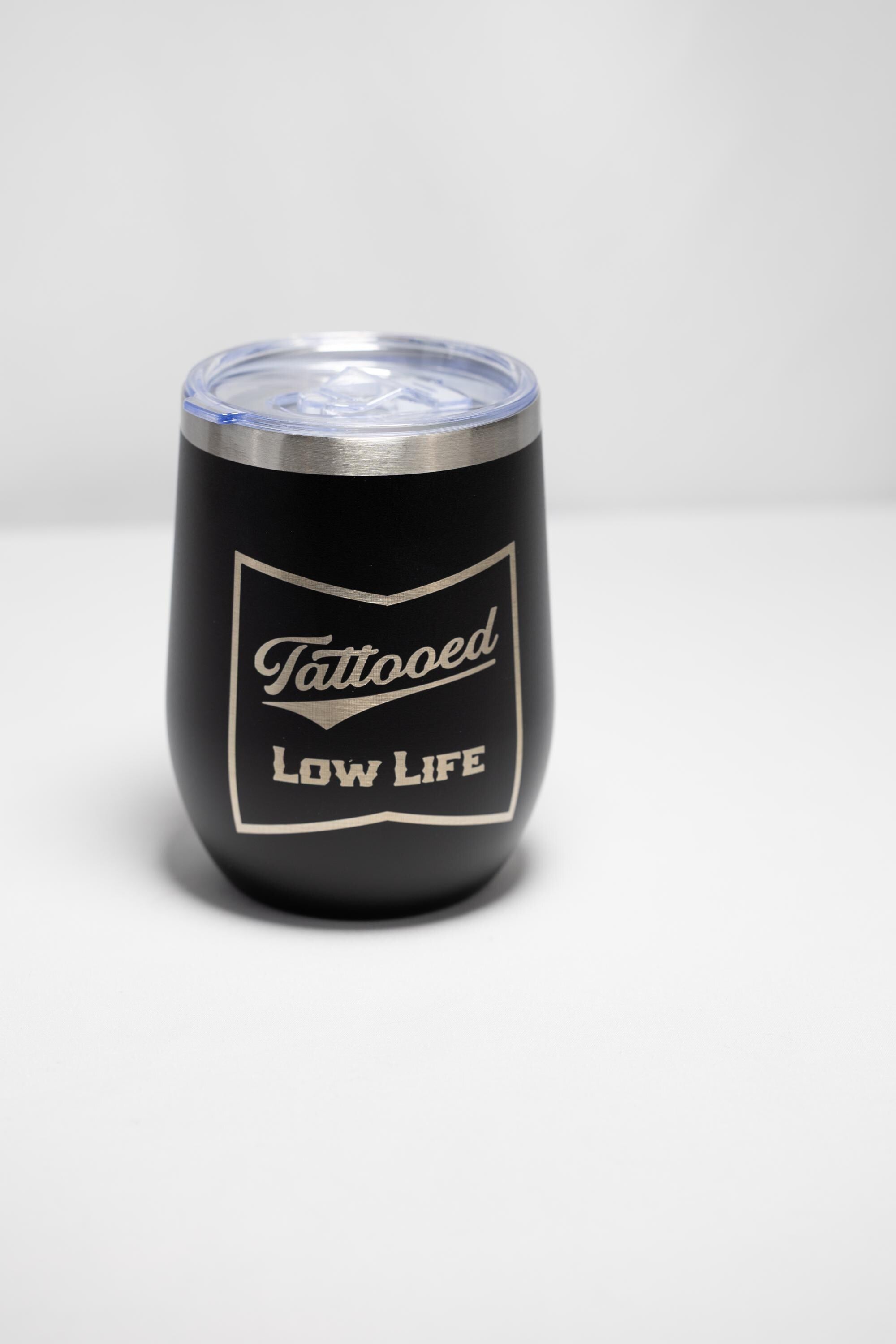 Tattoo Wine Tumbler – 12 oz Stainless Steel Double Wall Insulated Cup