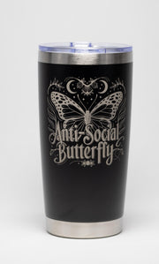 Insulated Travel Tumbler – Laser Engraved Butterfly Design, Custom Powder Coated, 20oz