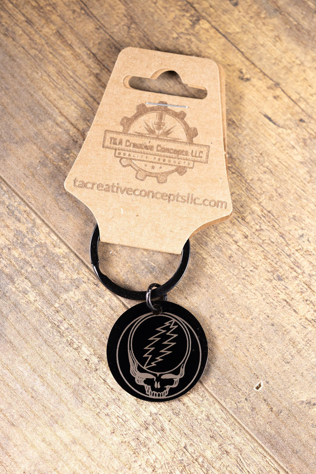 Steal Your Face Keychain – Black Stainless Steel, Double Sided Laser Engraved