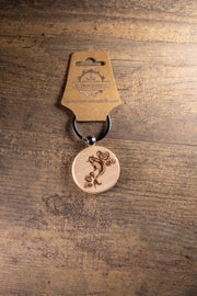 Koi Fish Keychain - Laser Engraved Hardwood Bag Charm With Stainless Steel Hardware