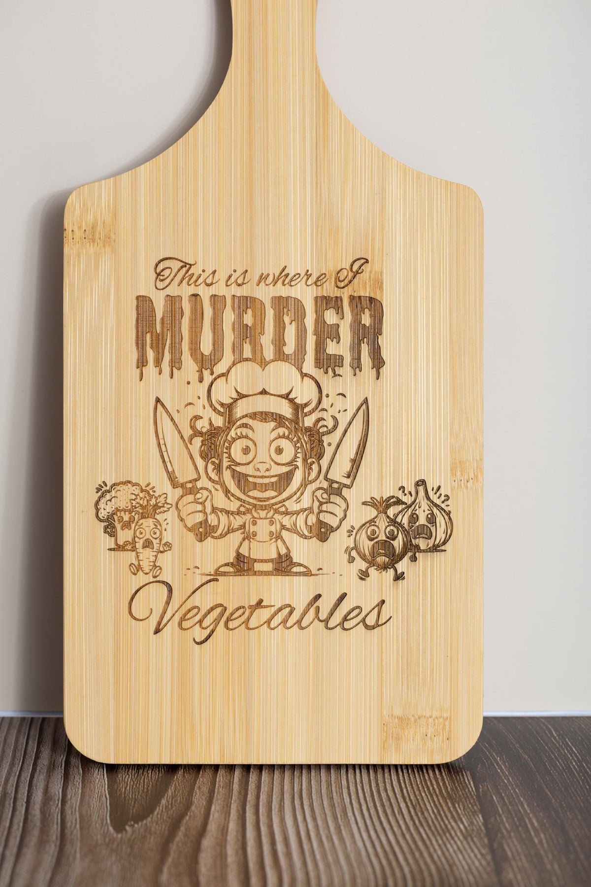 Bamboo Cutting Board – Eco Friendly Compact Prep Board with Laser Engraved Quote
