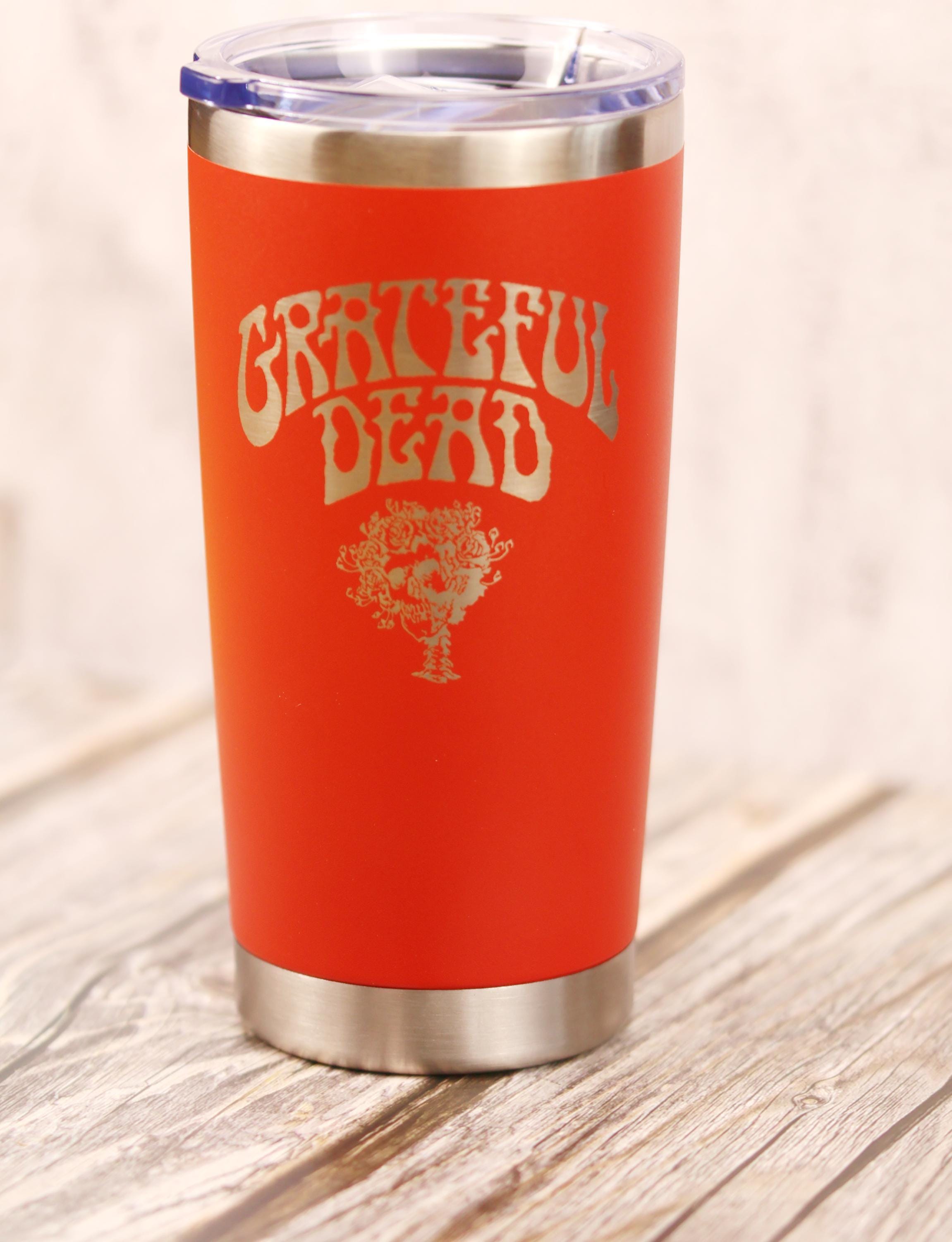 Grateful Dead Tumbler – 20oz Stainless Steel Insulated Travel Mug with Bertha Skull Design