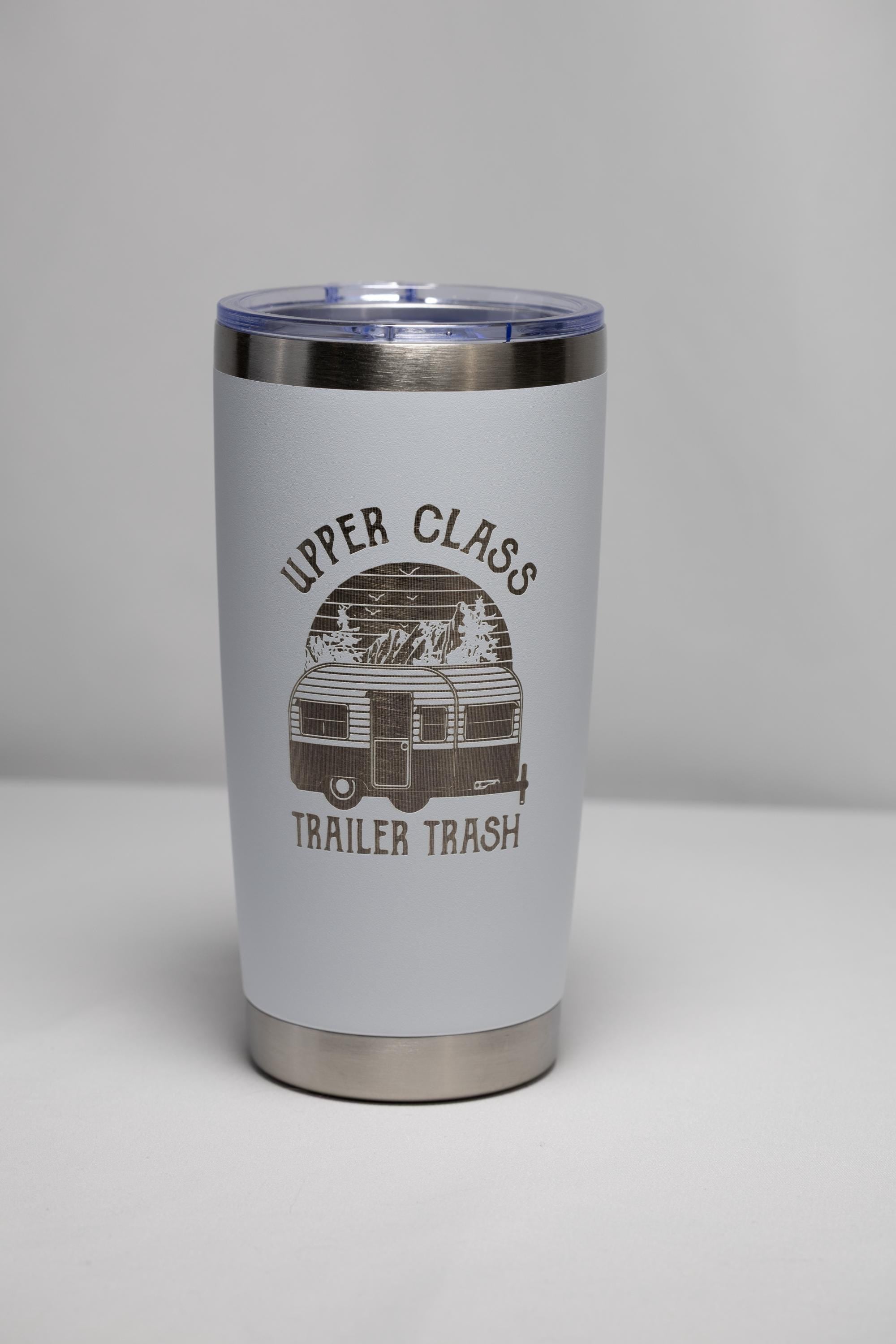 Funny Trailer Trash Tumbler - 20 oz Stainless Steel Double Wall Vacuum Insulated Cup