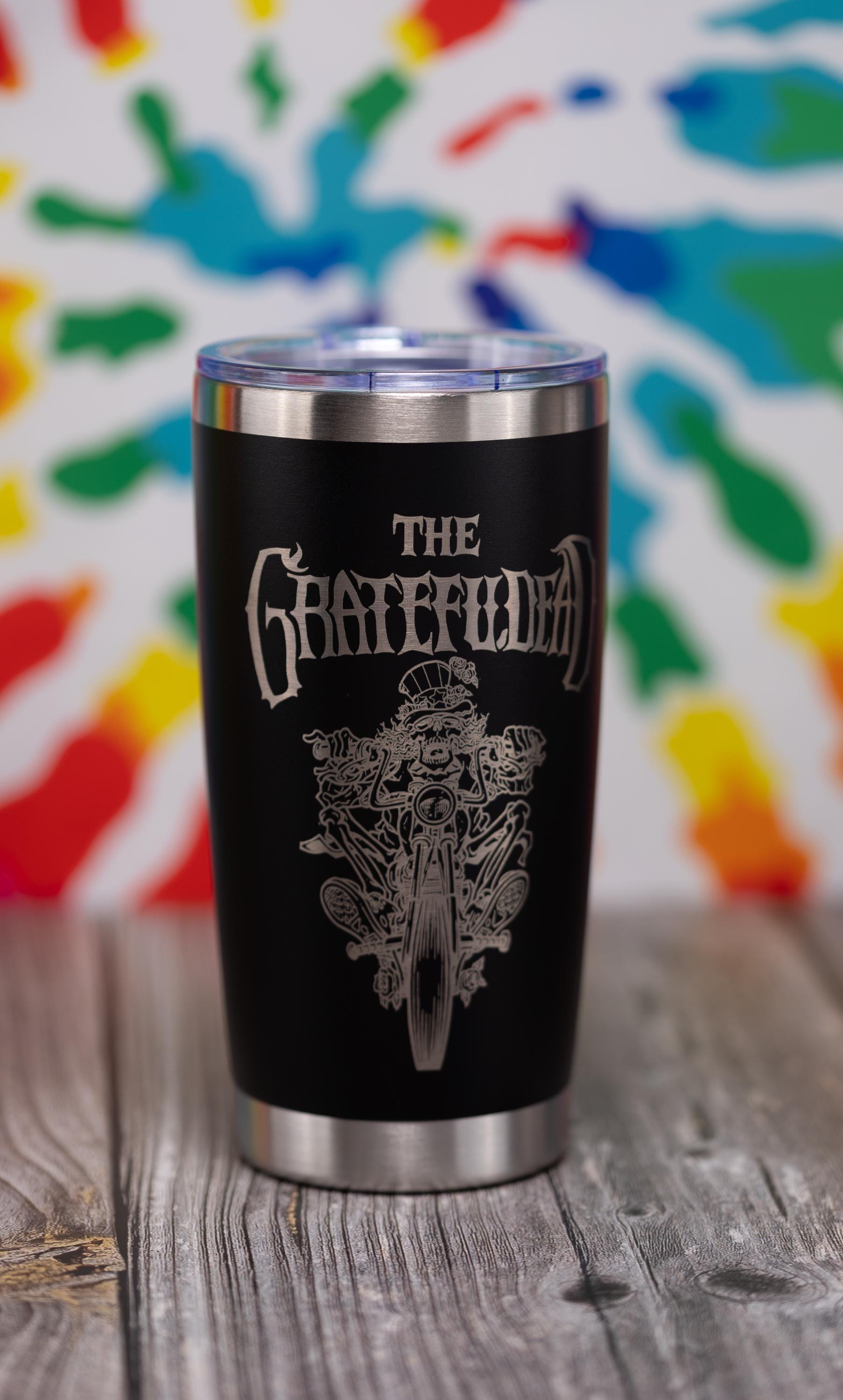 Insulated Steel Tumbler – Grateful Dead Uncle Sam Biker Design, 20oz Vacuum Mug