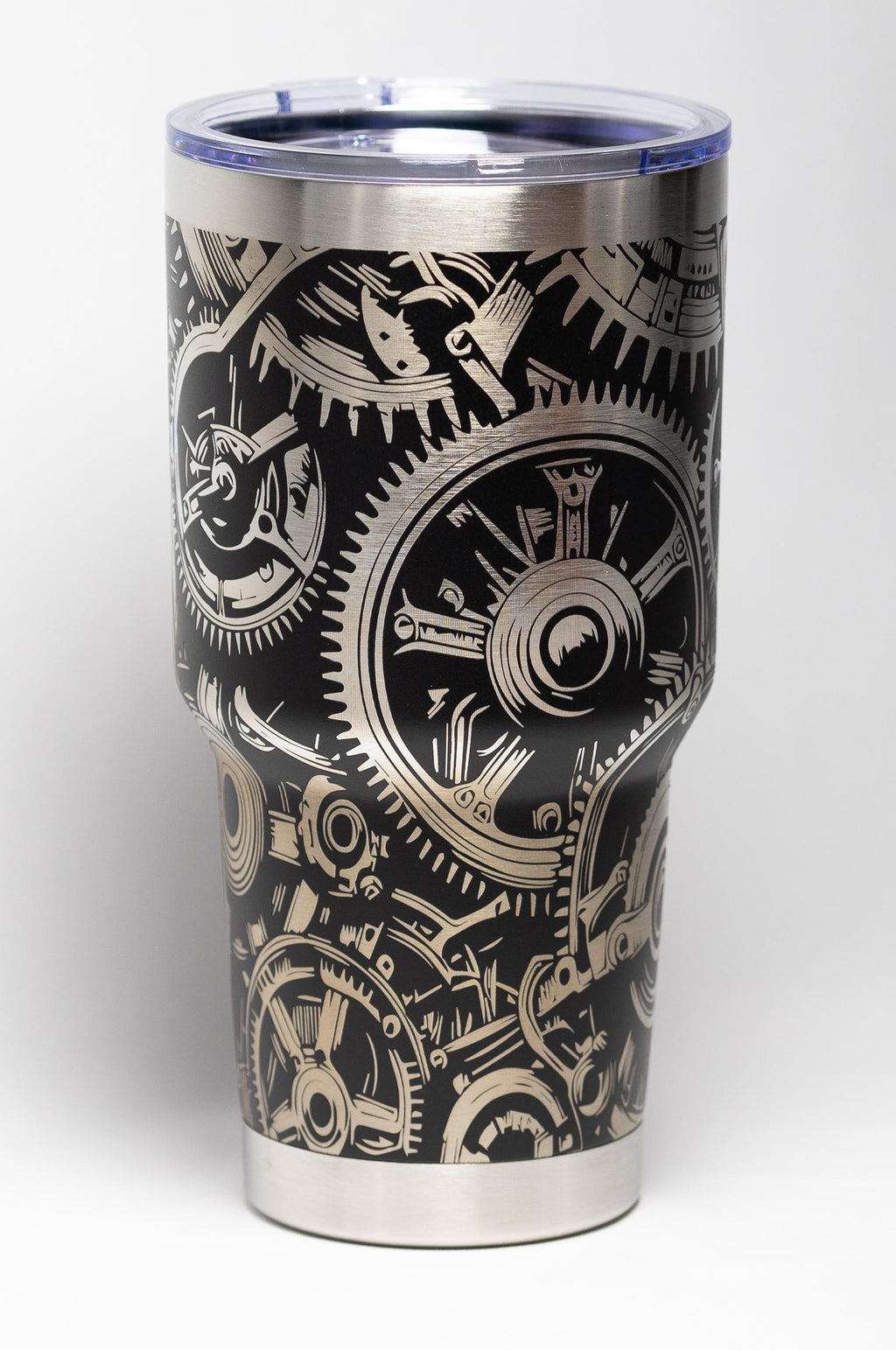 Steampunk Gear Tumbler - 30 Oz Insulated Stainless Steel Travel Cup With Laser Etched Design