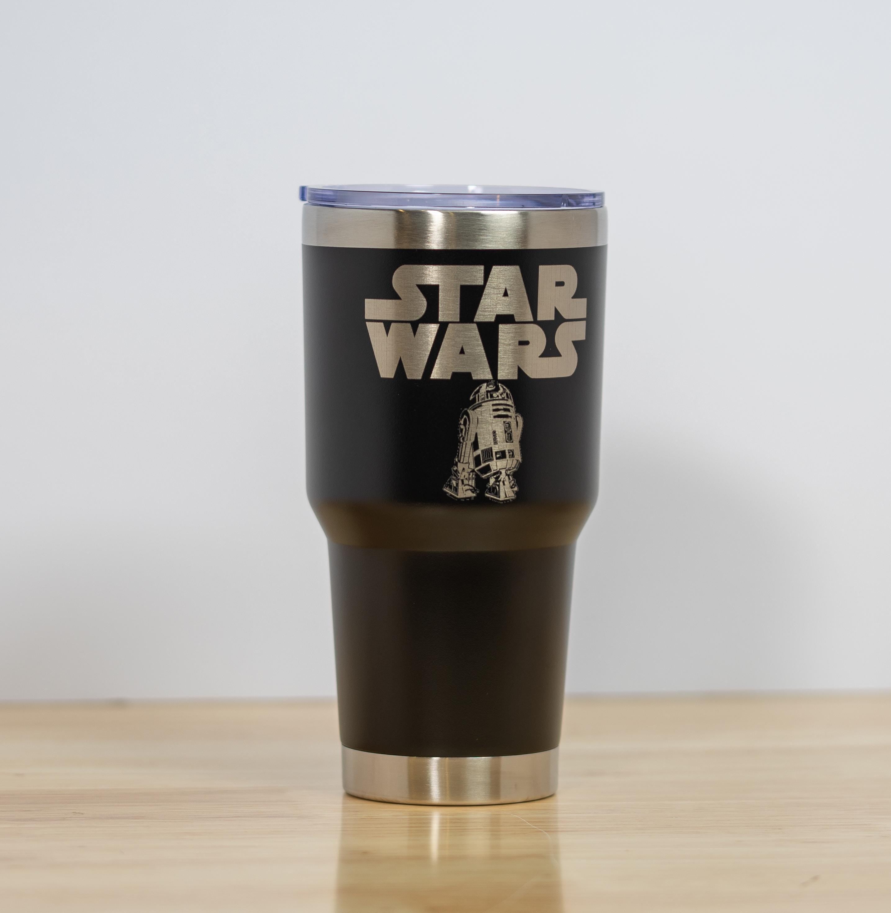 R2-D2 Travel Tumbler - 30oz Insulated Stainless Steel Vacuum Cup With Clear Lid