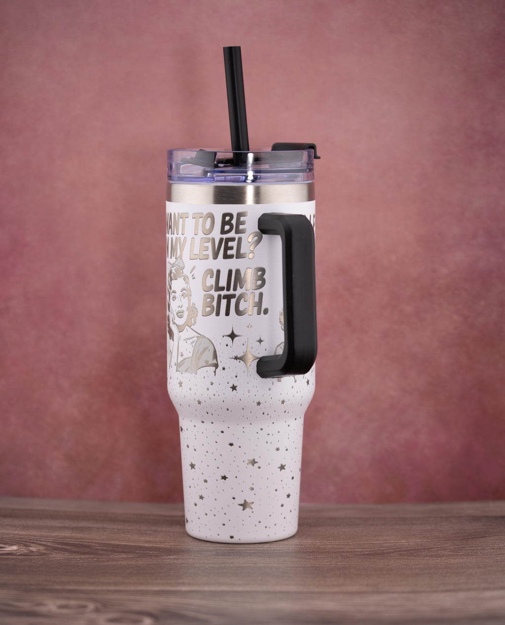 Stainless Steel Tumbler - 40oz Travel Mug With Handle & Straw Lid | Insulated Double Wall Cup