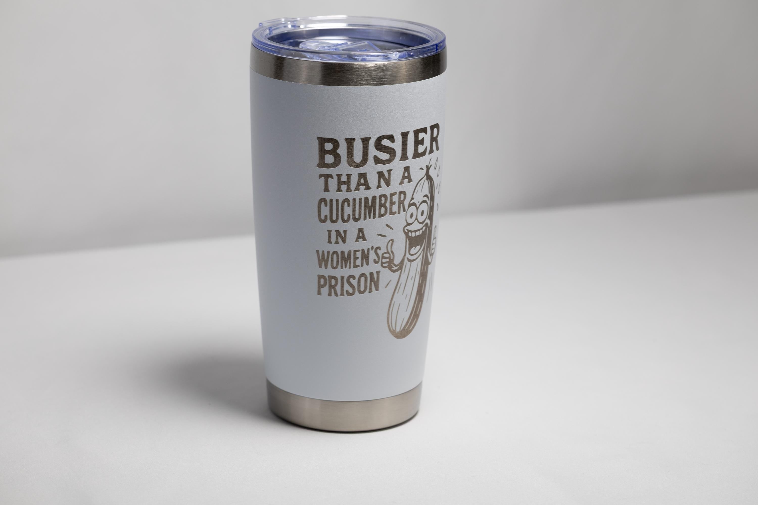 Laser Engraved Tumbler - 20 oz Stainless Steel Cup With Custom Color & Double Wall Insulation