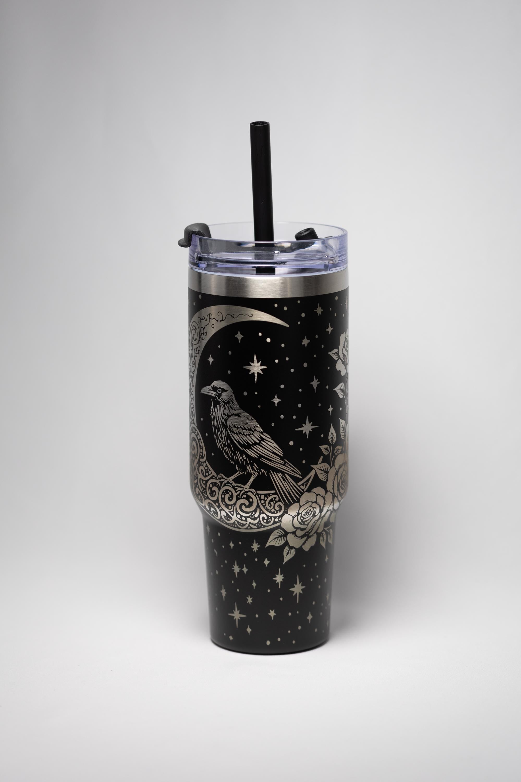 Laser Engraved Tumbler - 40 Ounce Insulated Cup | Crow Moon Design, Stainless Steel