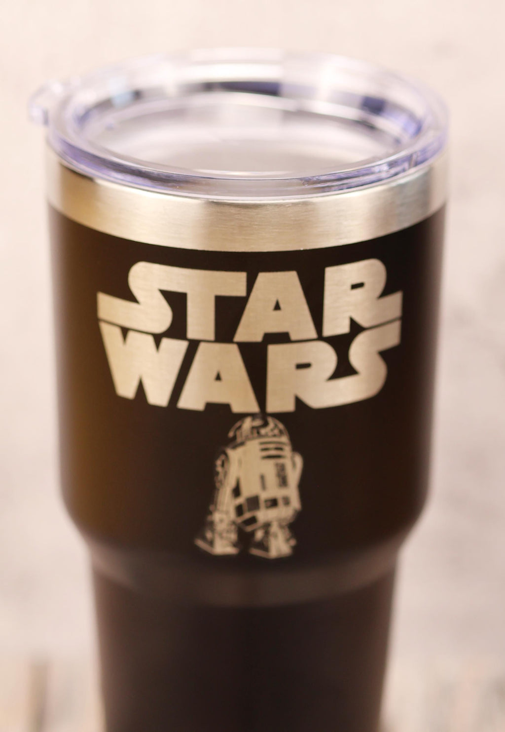 R2-D2 Travel Tumbler - 30oz Insulated Stainless Steel Vacuum Cup With Clear Lid