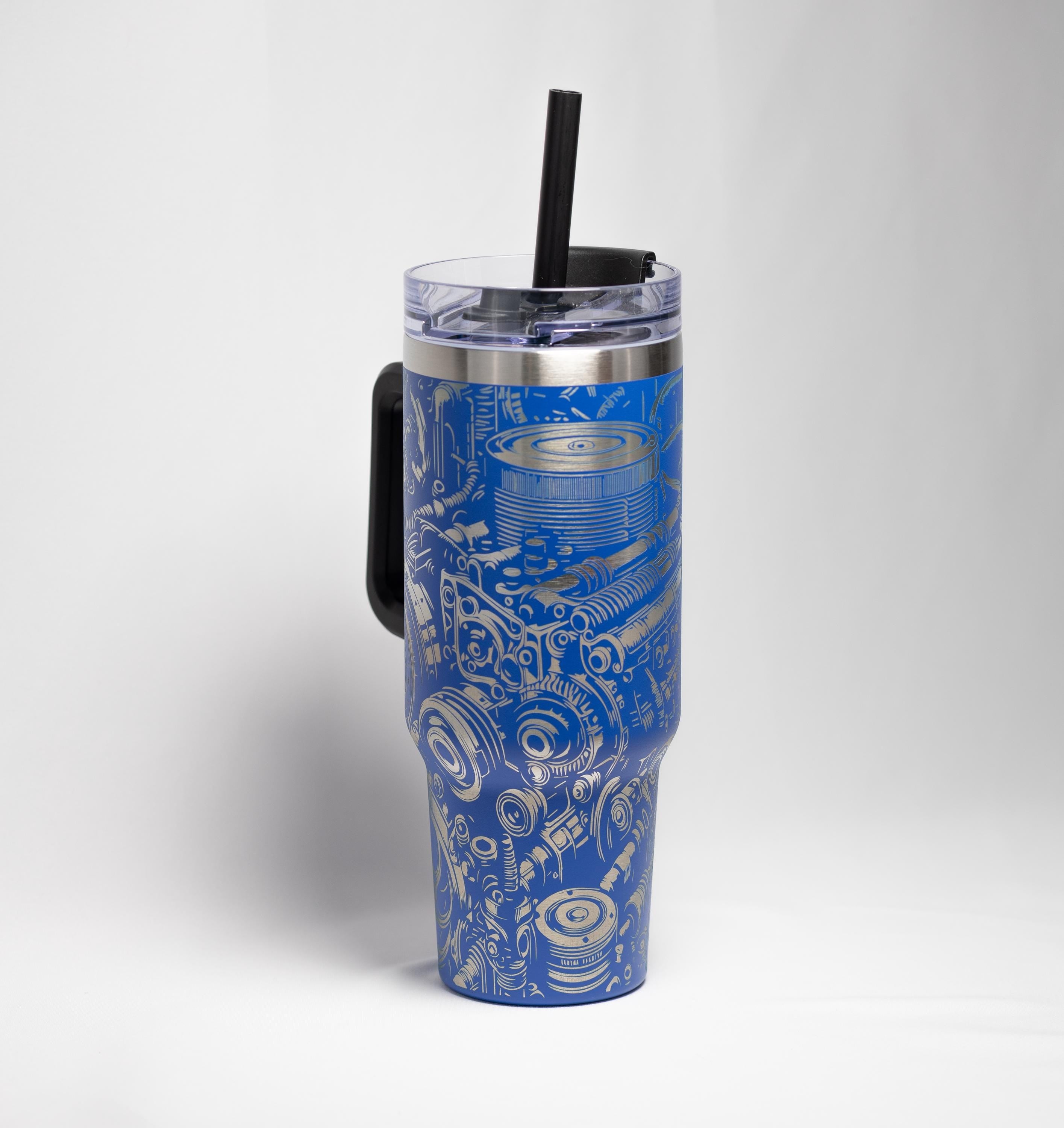 Engine Wrap Travel Tumbler - Large 40oz Vacuum Insulated Cup | Laser Etched Design