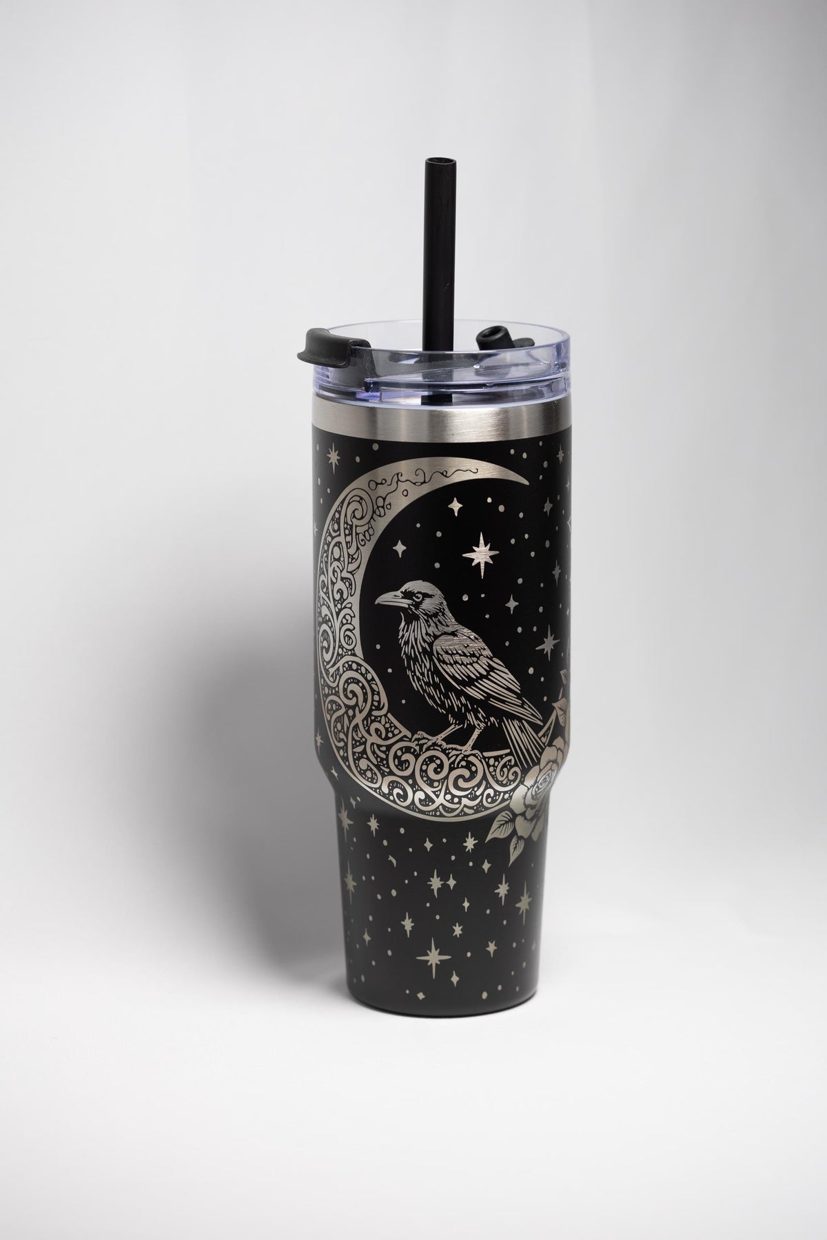 Laser Engraved Tumbler - 40 Ounce Insulated Cup | Crow Moon Design, Stainless Steel