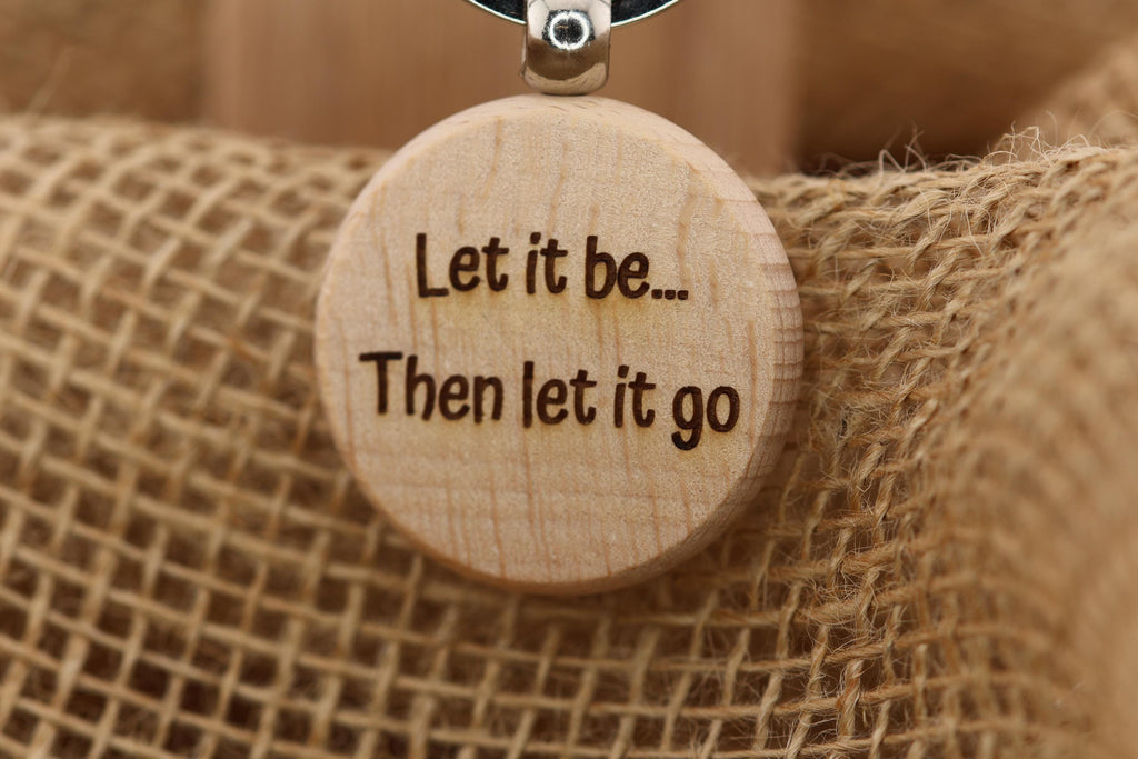 Wood Keychain – Laser Engraved Music Quote | Stainless Steel Ring, Rust Resistant