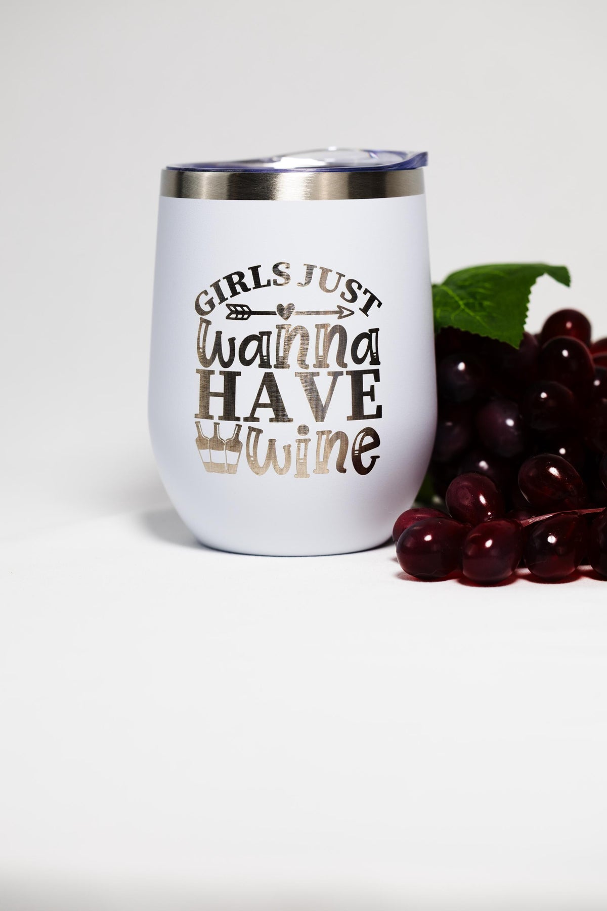 Wine Tumbler - 12 oz Stainless Steel Cup | Laser Engraved Girls Night Tumbler