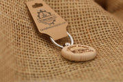 Camper Wood Keychain - Double Sided Design | Natural Hardwood Charm & Rust Resistant Ring