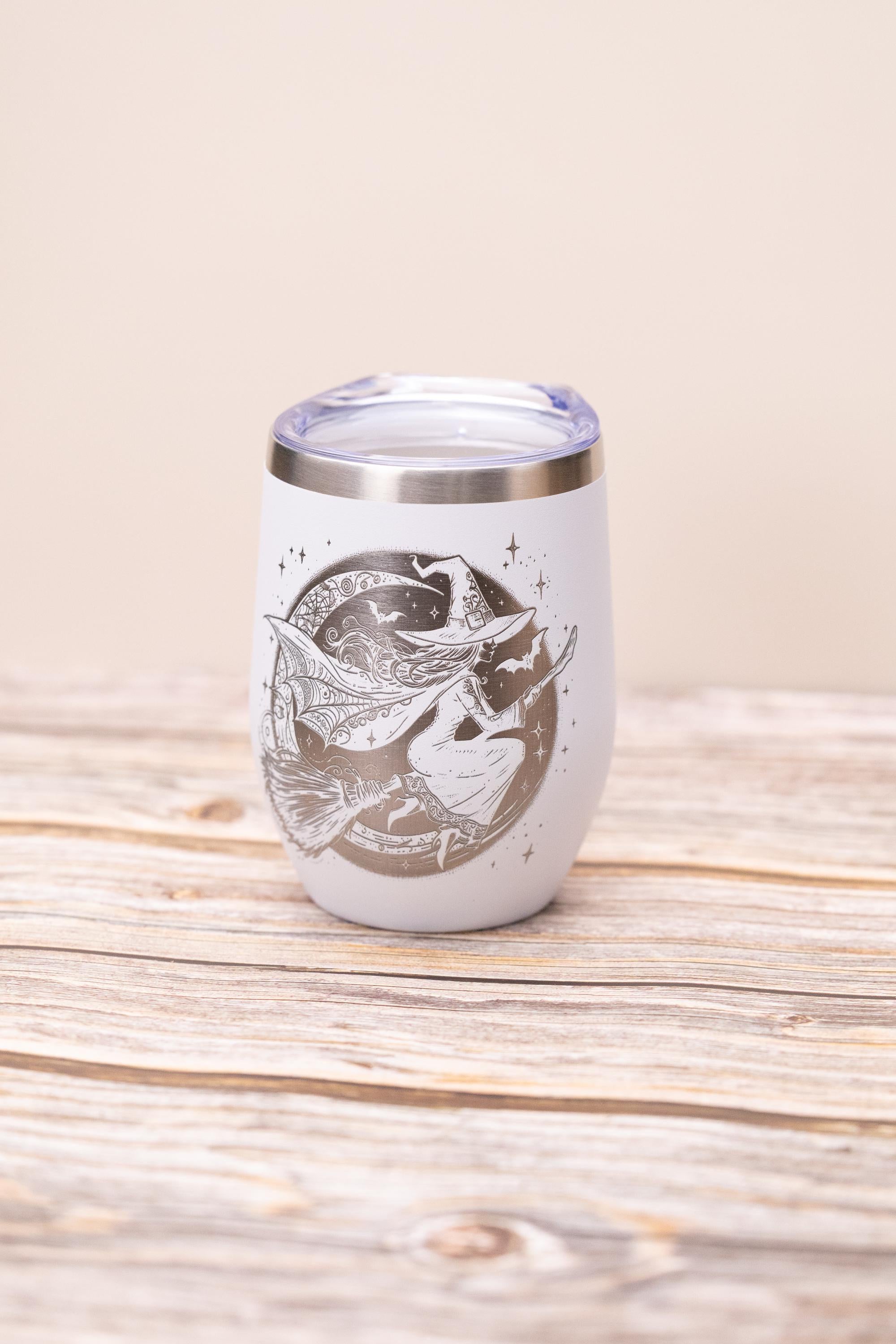 Witch Wine Tumbler - Insulated Stainless Steel Double Wall Tumbler with Spill Resistant Lid