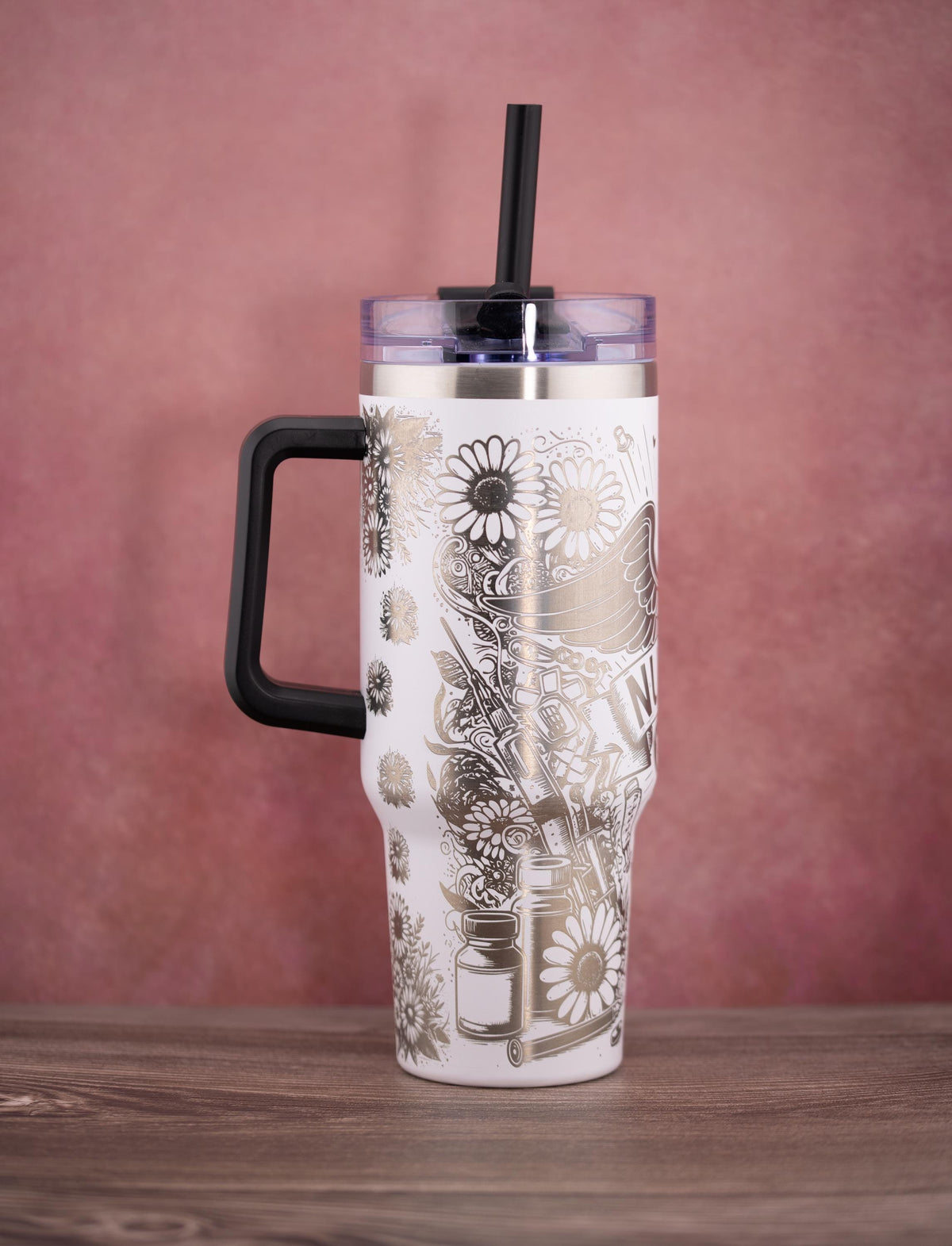 Nurse Tumbler – 40oz Stainless Steel Insulated Drink Cup | Straw Friendly Lid