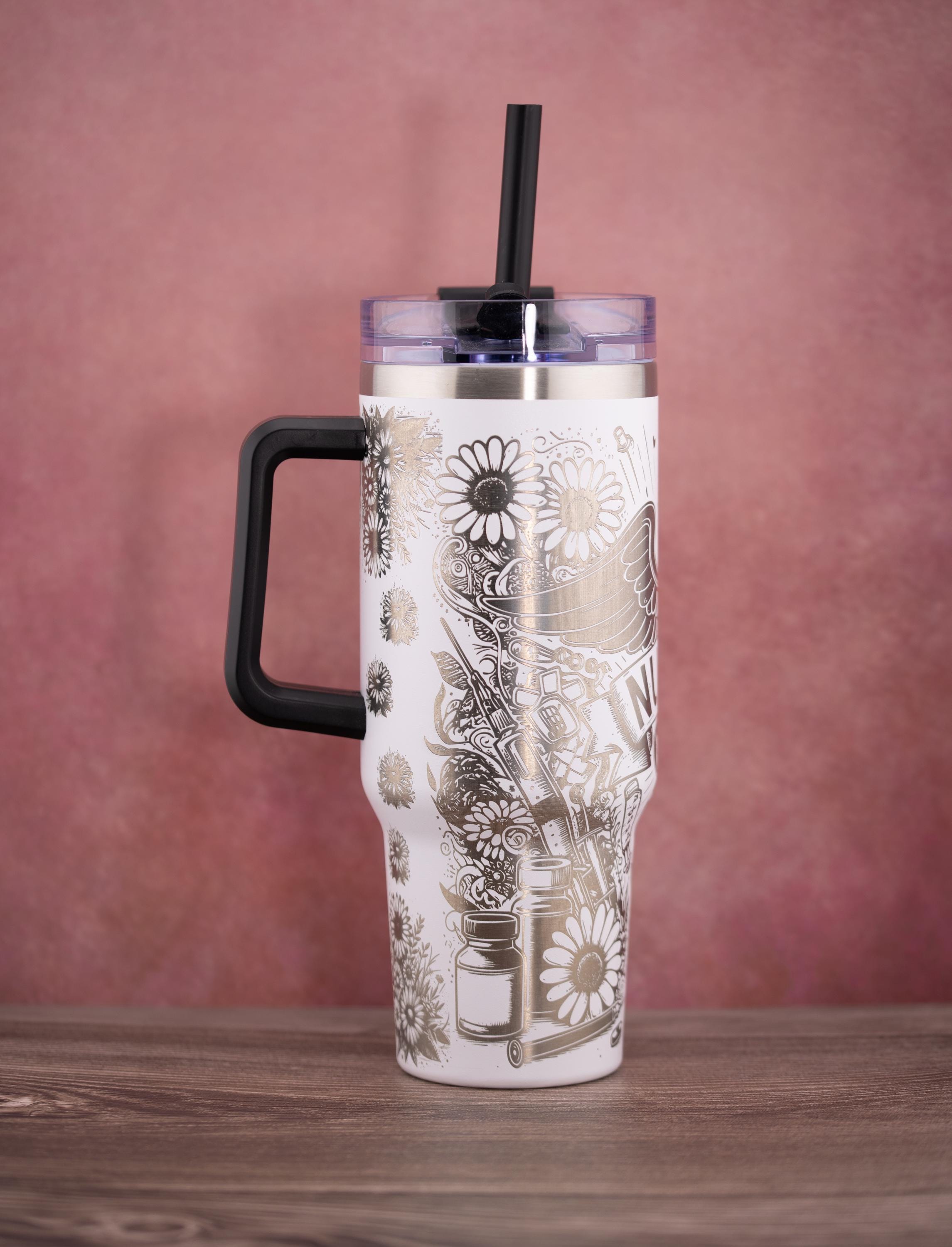 Nurse Tumbler – 40oz Stainless Steel Insulated Drink Cup | Straw Friendly Lid