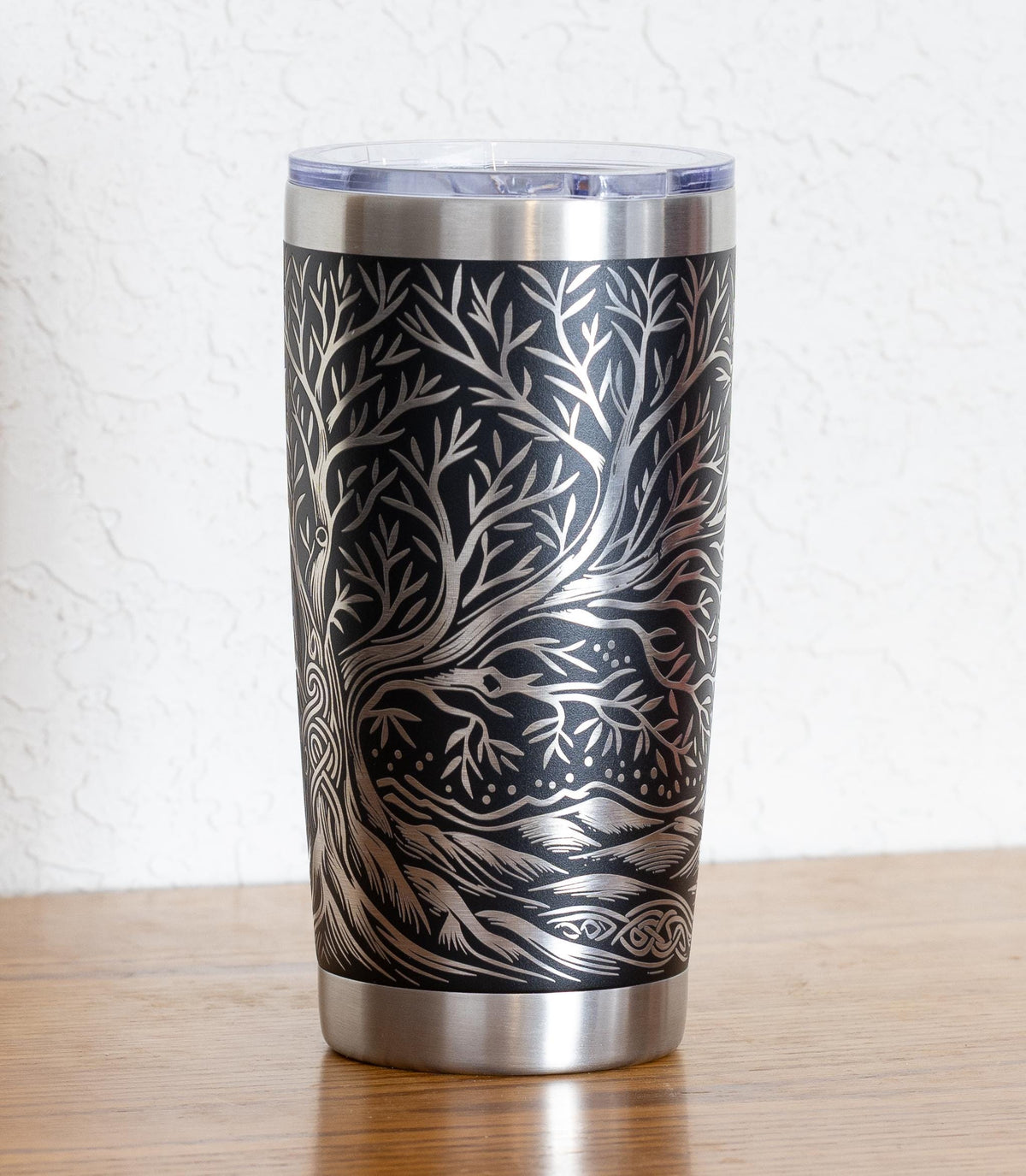 Celtic Tree Tumbler – 20oz Stainless Steel Cup | Vacuum Insulated Mug, Laser Engraved Design