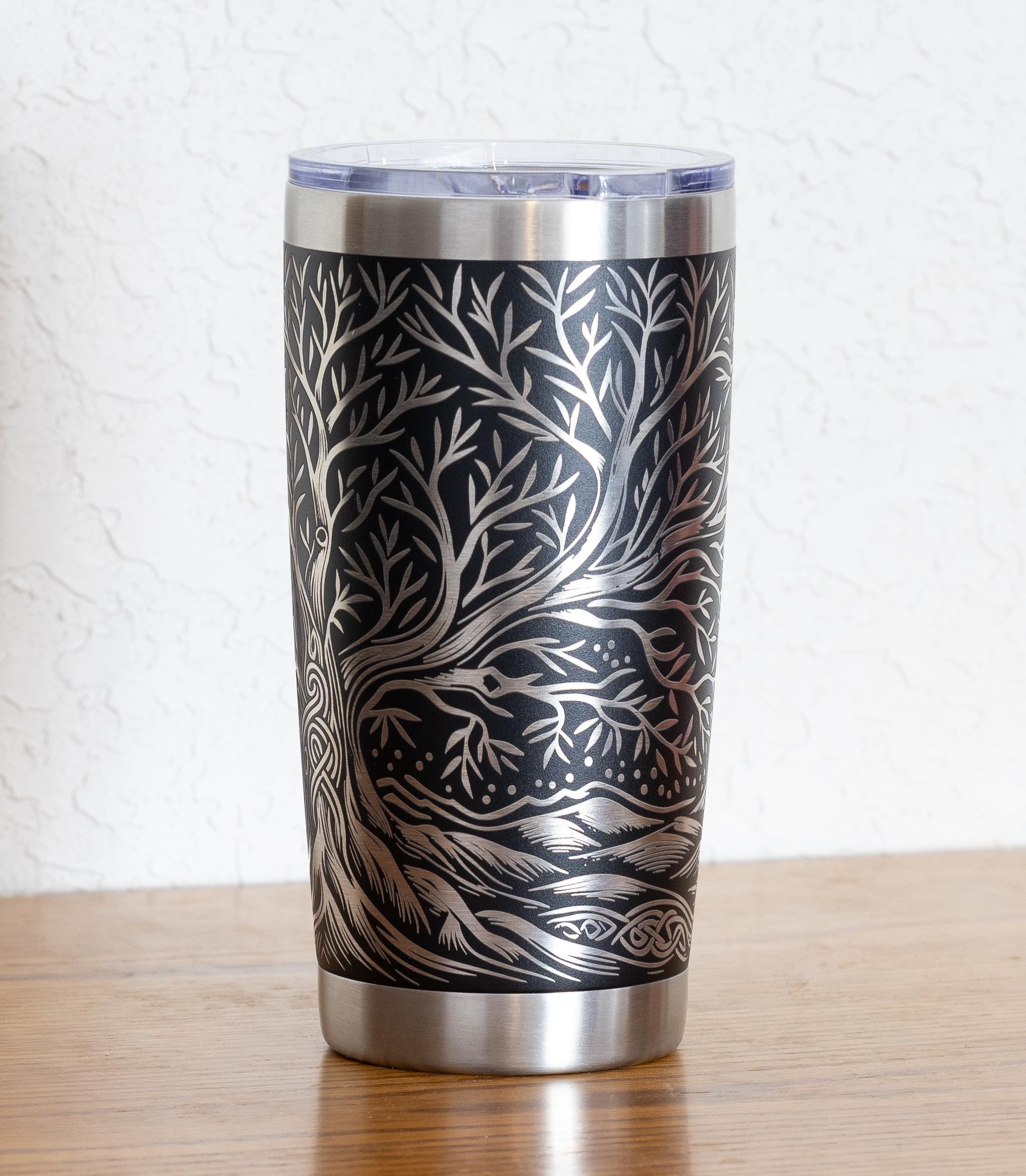 Celtic Tree Tumbler – 20oz Stainless Steel Cup | Vacuum Insulated Mug, Laser Engraved Design