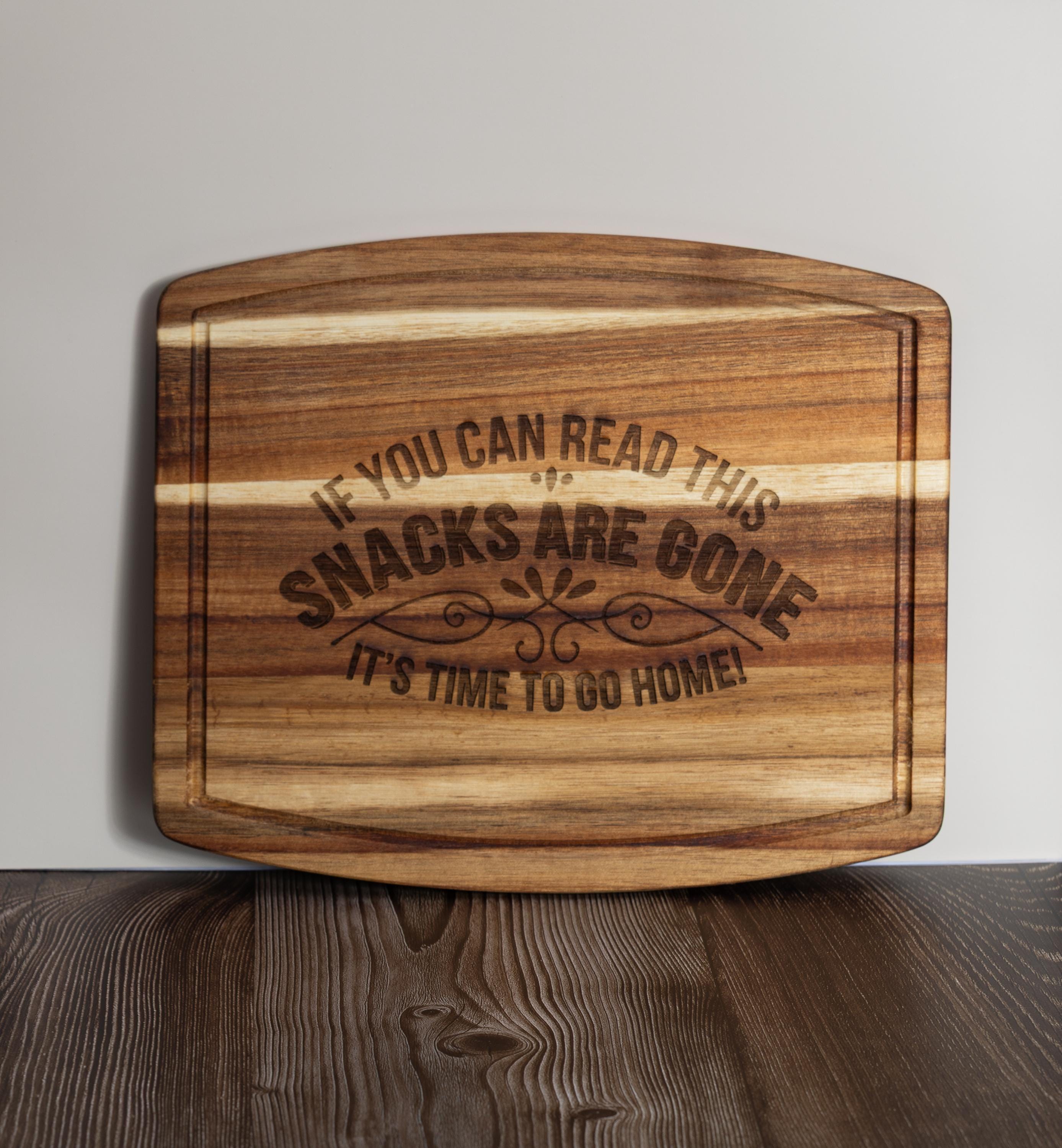 Funny Acacia Charcuterie - 10x12 Inch Wooden Cheese Board & Snack Server