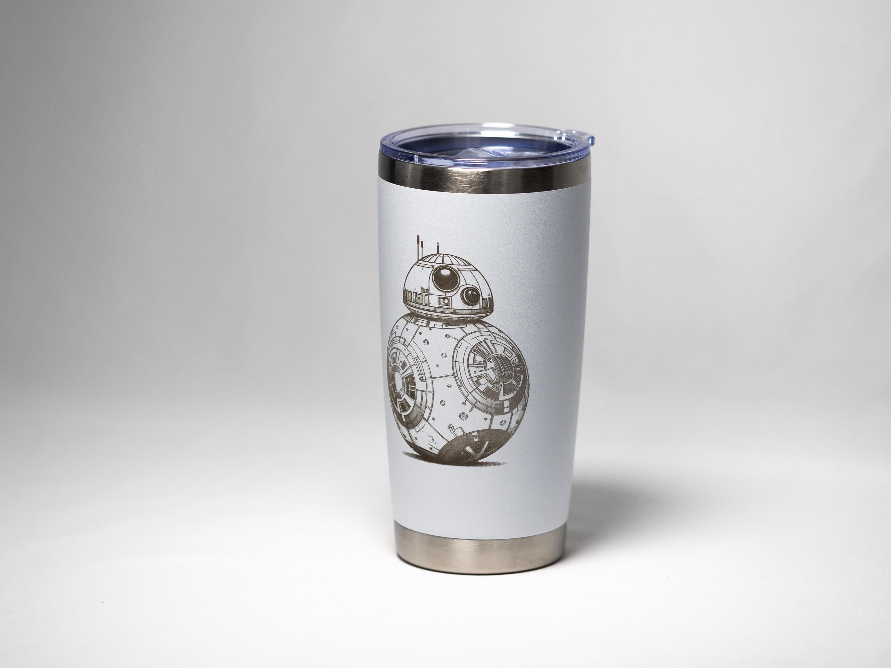 BB8 Stainless Steel Tumbler – Laser Engraved, Custom Powder Coated, 20 oz Insulated Cup