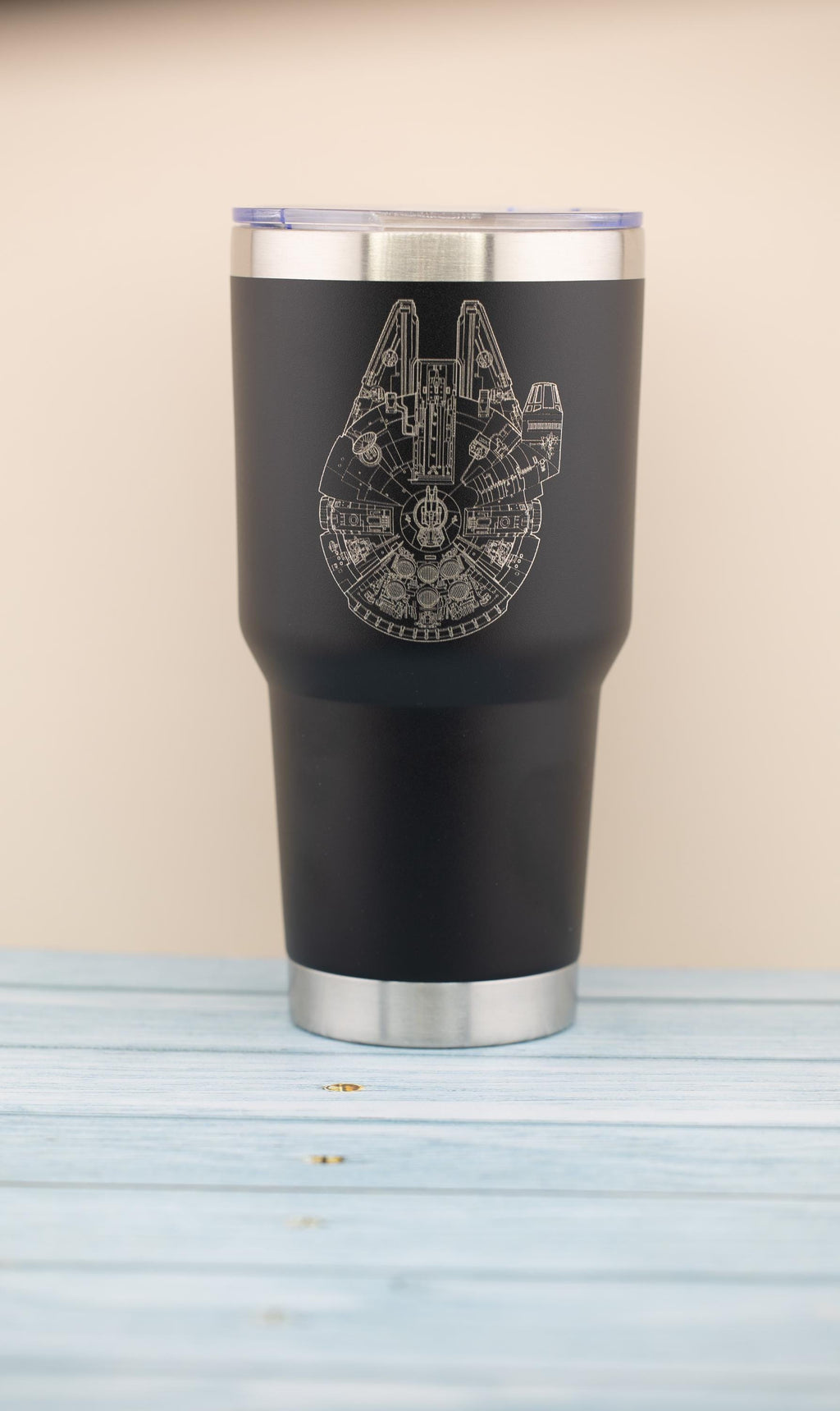 Millennium Falcon Travel Cup – Insulated Stainless Steel Tumbler, Laser Engraved Design