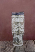 Stormtrooper Mosaic Tumbler – 40oz Insulated Travel Mug | Stainless Steel Cup