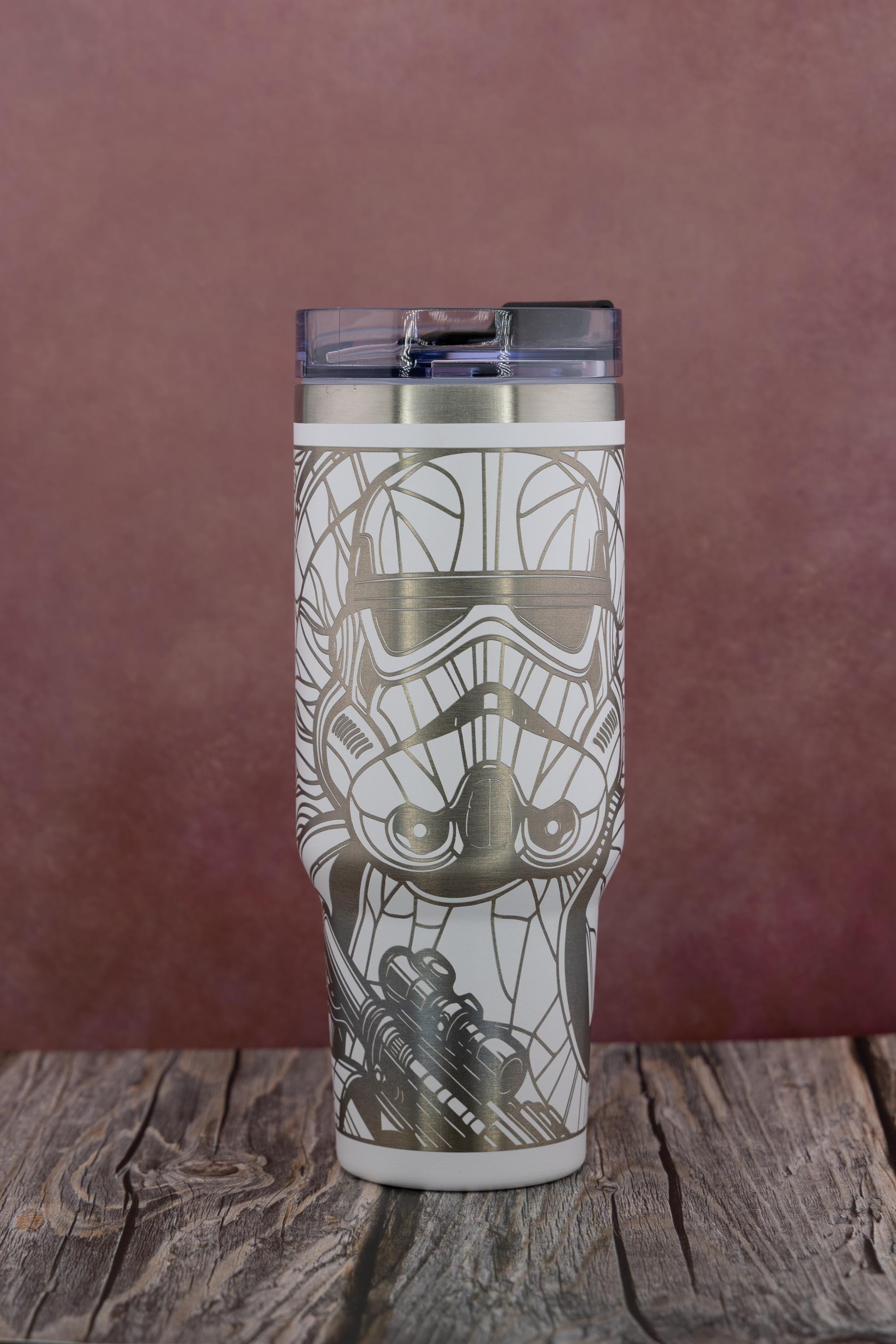 Stormtrooper Mosaic Tumbler – 40oz Insulated Travel Mug | Stainless Steel Cup
