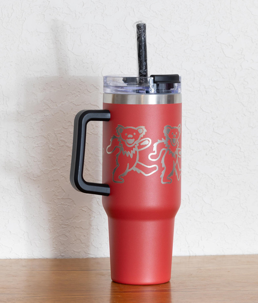 Grateful Dead Tumbler - 40oz Stainless Steel Cup With Dancing Bears Design