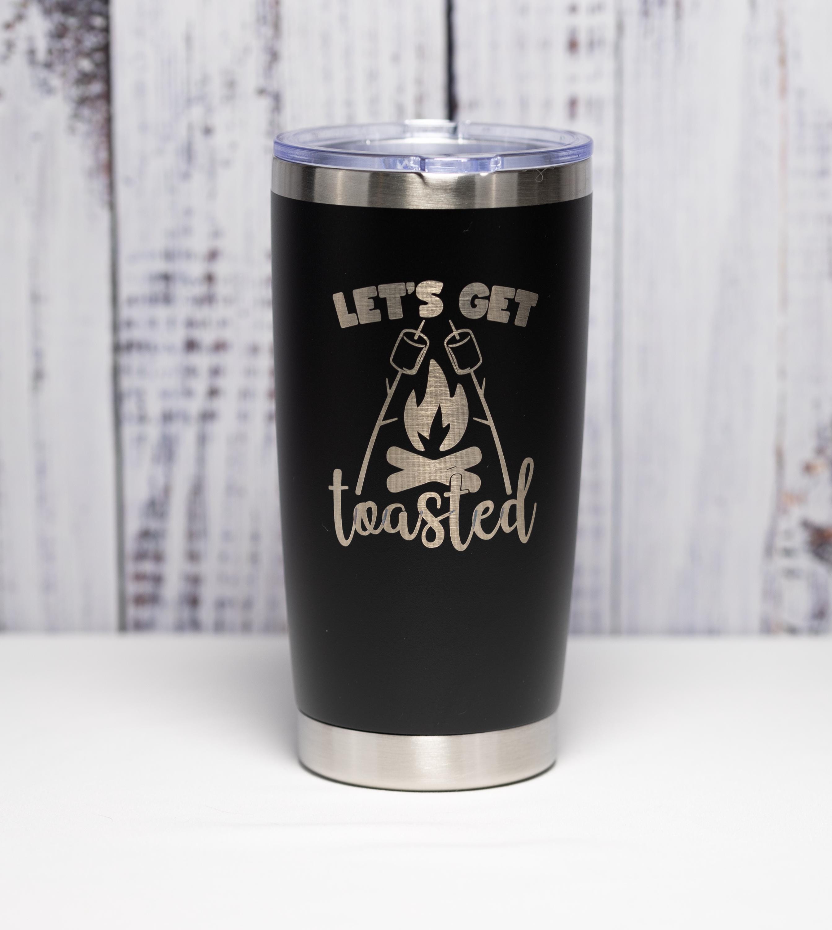 Camping Tumbler – 20oz Stainless Steel Cup | Laser Engraved, Custom Color, Insulated Drinkware