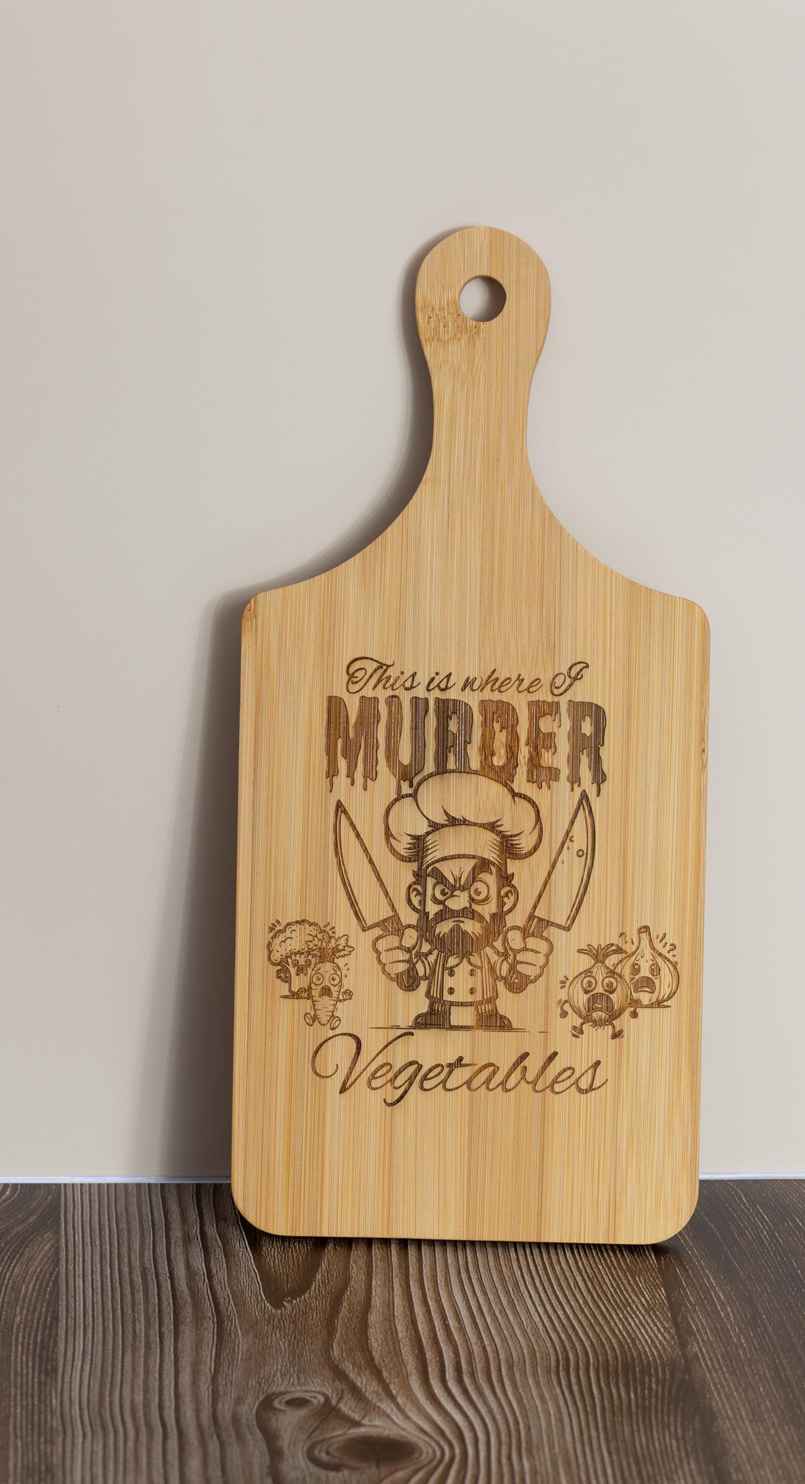 Bamboo Cutting Board – Funny Kitchen Gift | Dark Humor Kitchen Decor, Compact 5x11