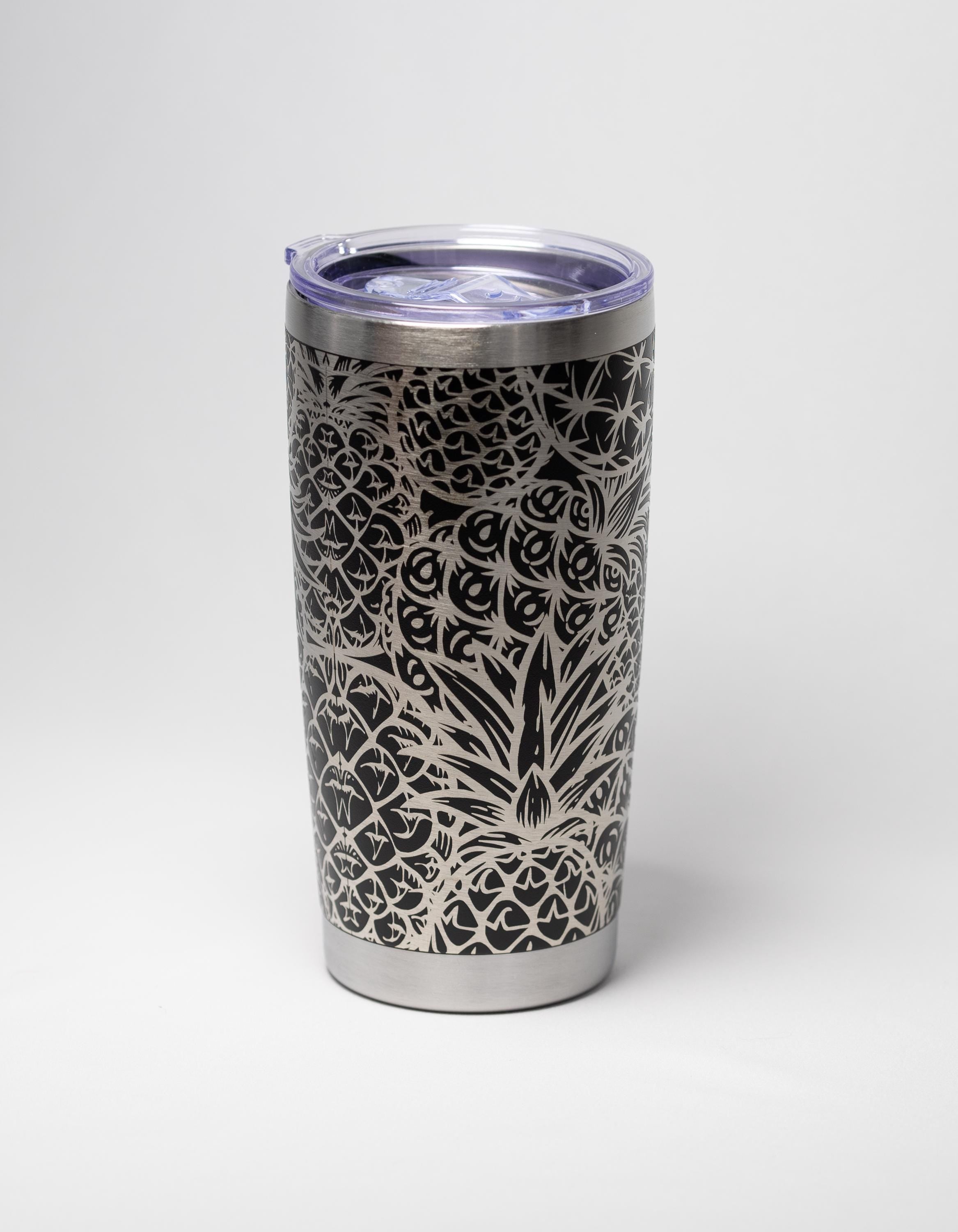 Travel Tumbler – Stainless Steel Cup With Pineapple Engraved Design, 20oz Insulated Drinkware