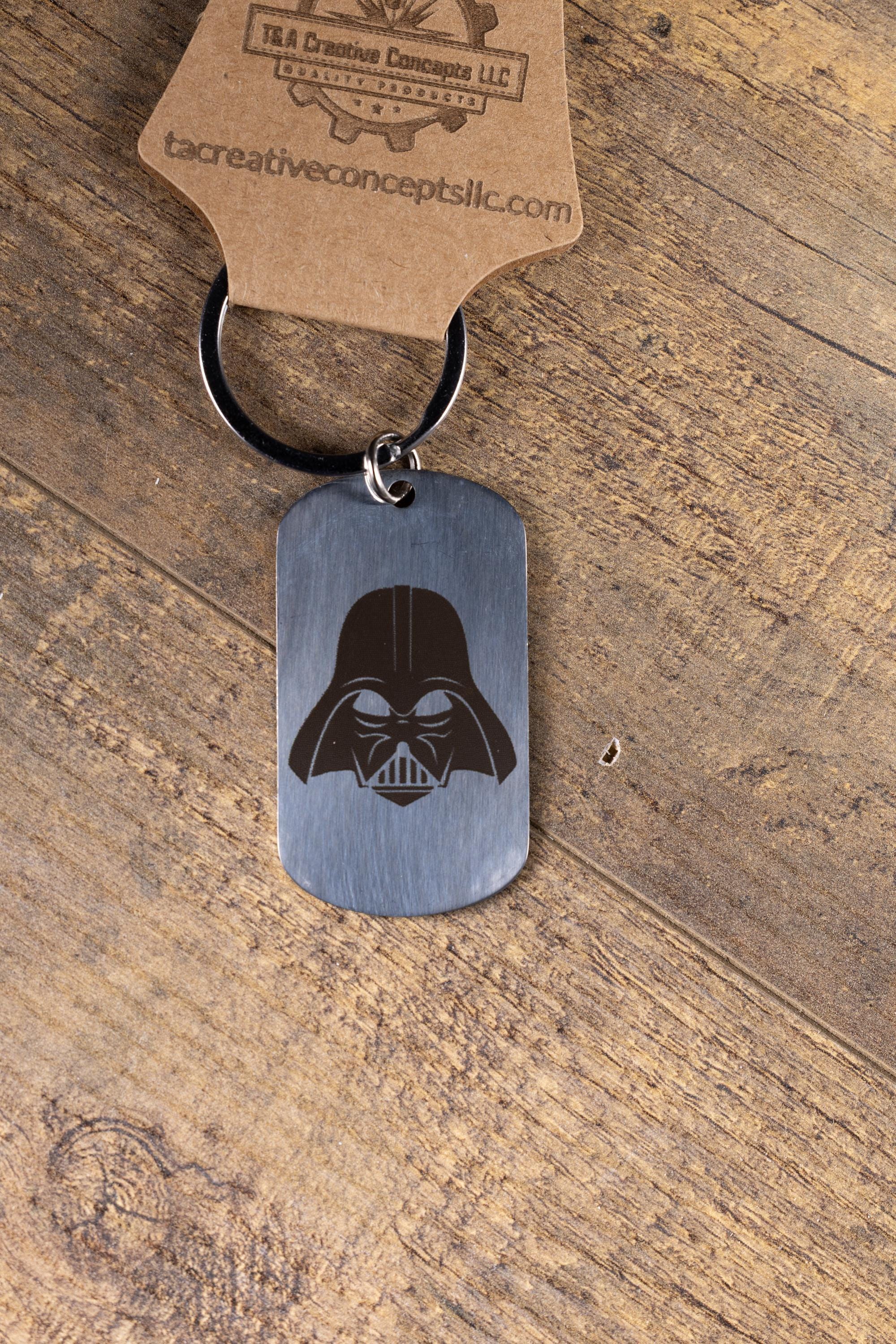 Darth Vader Keychain - Polished Stainless Steel Star Wars Helmet Design