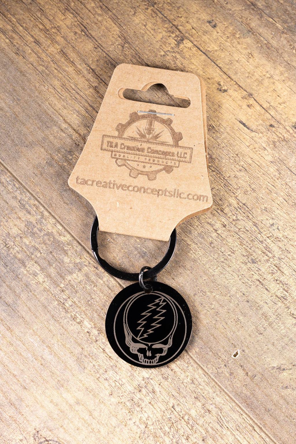 Steal Your Face Keychain – Black Stainless Steel, Double Sided Laser Engraved