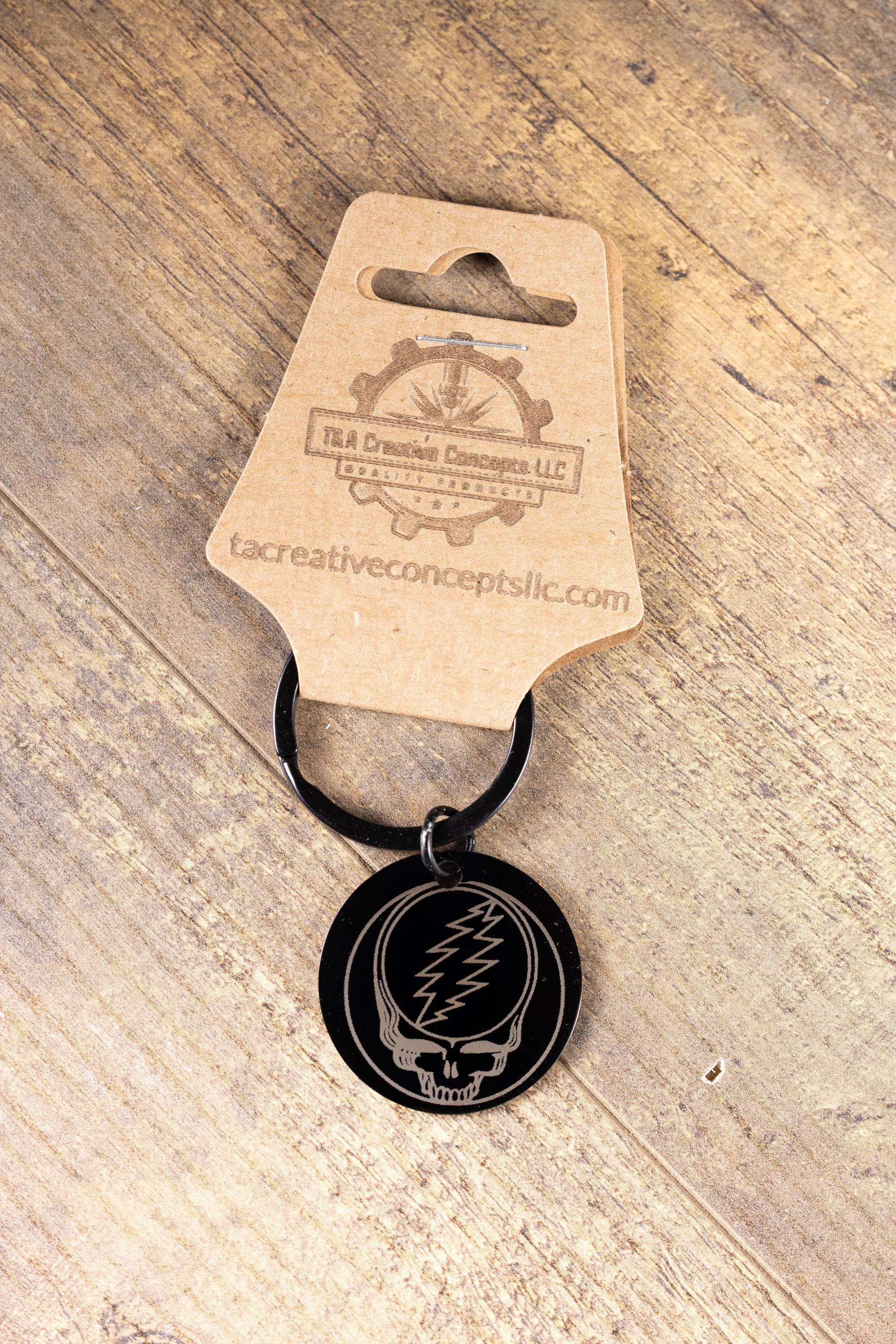 Steal Your Face Keychain – Black Stainless Steel, Double Sided Laser Engraved