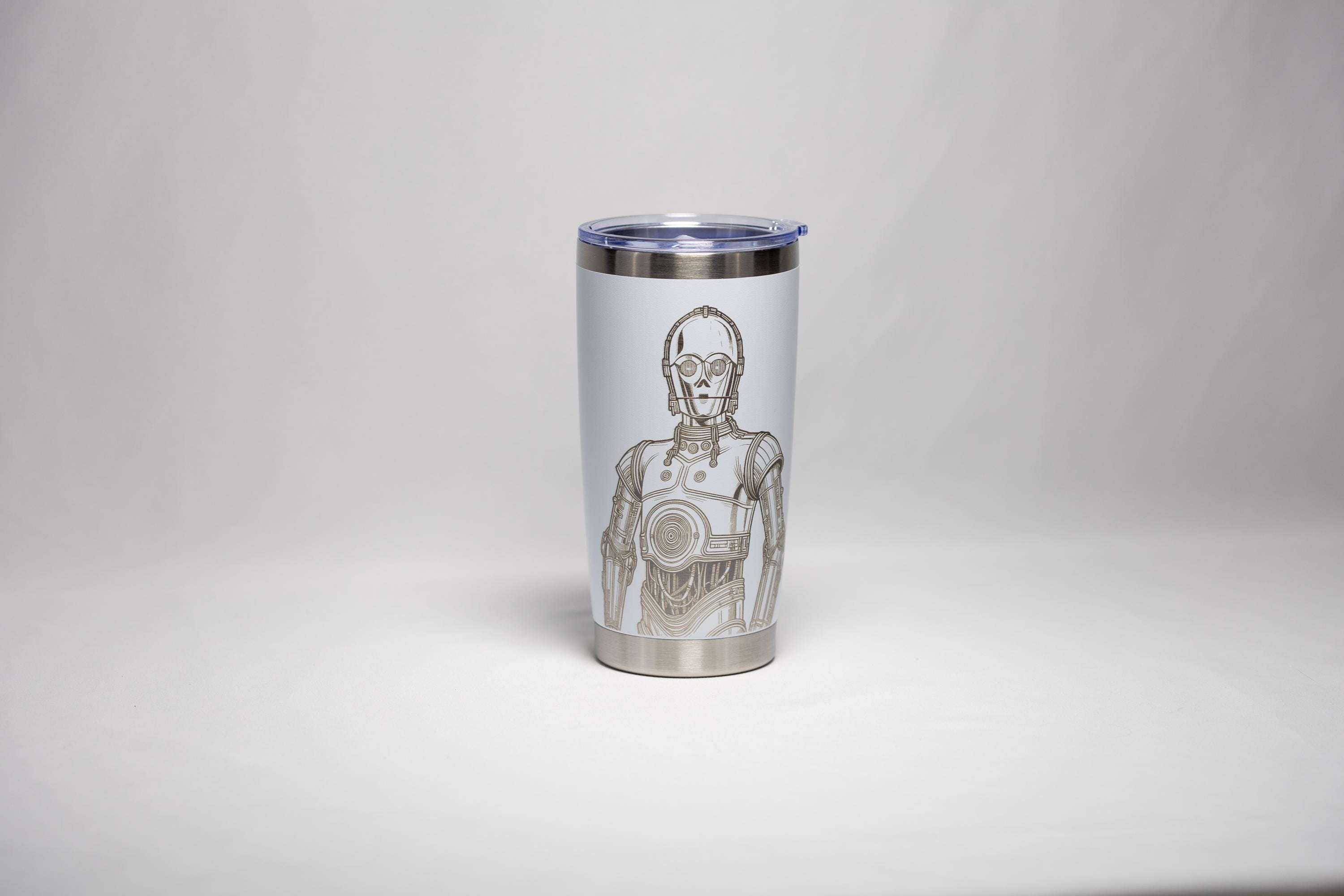 Stainless Steel Tumbler – 20 Oz Vacuum Insulated Cup with Laser Engraved Protocol Droid Design