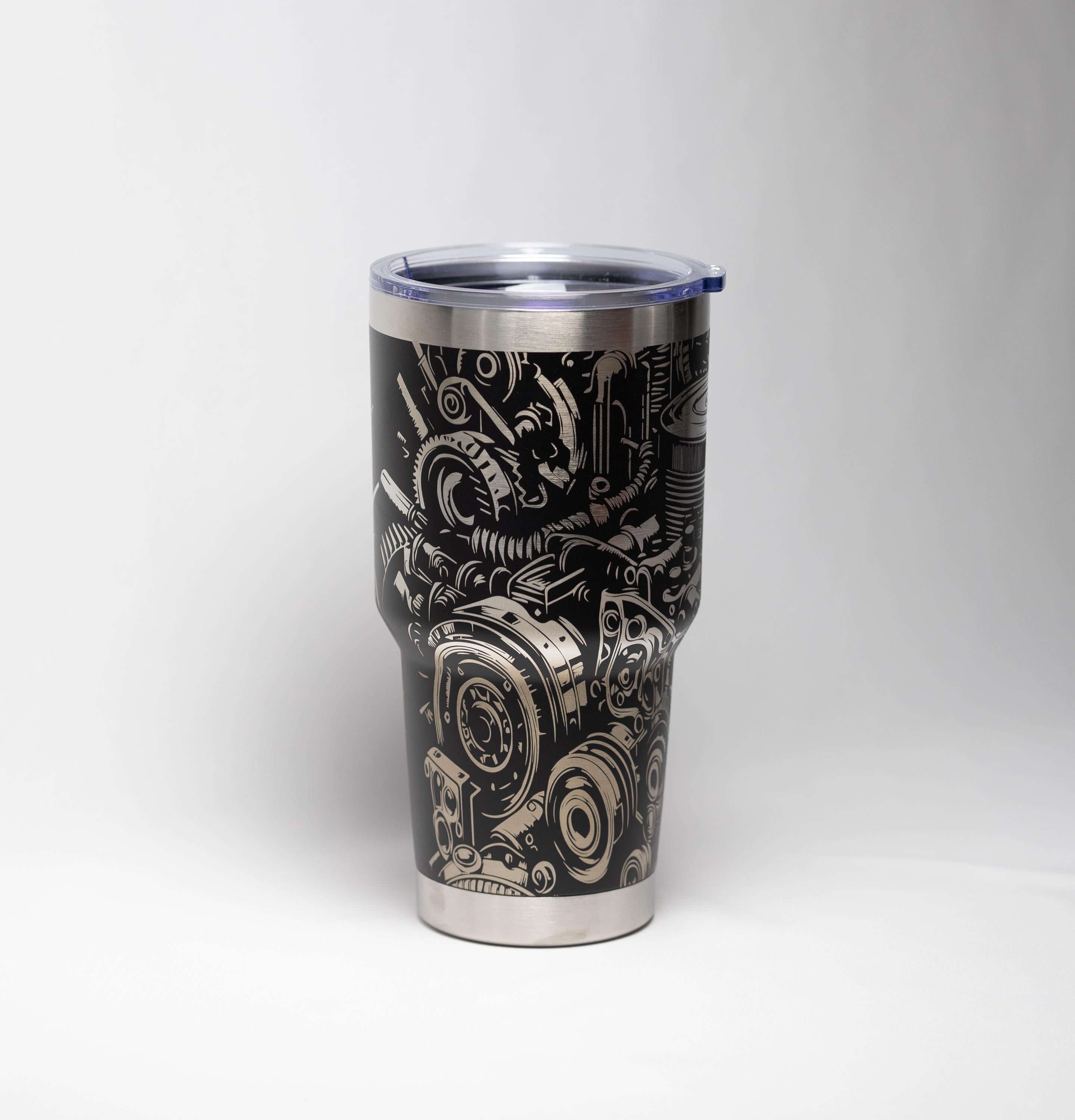 V8 Engine Tumbler - Stainless Steel Cup | Laser Engraved, Double Wall Insulated