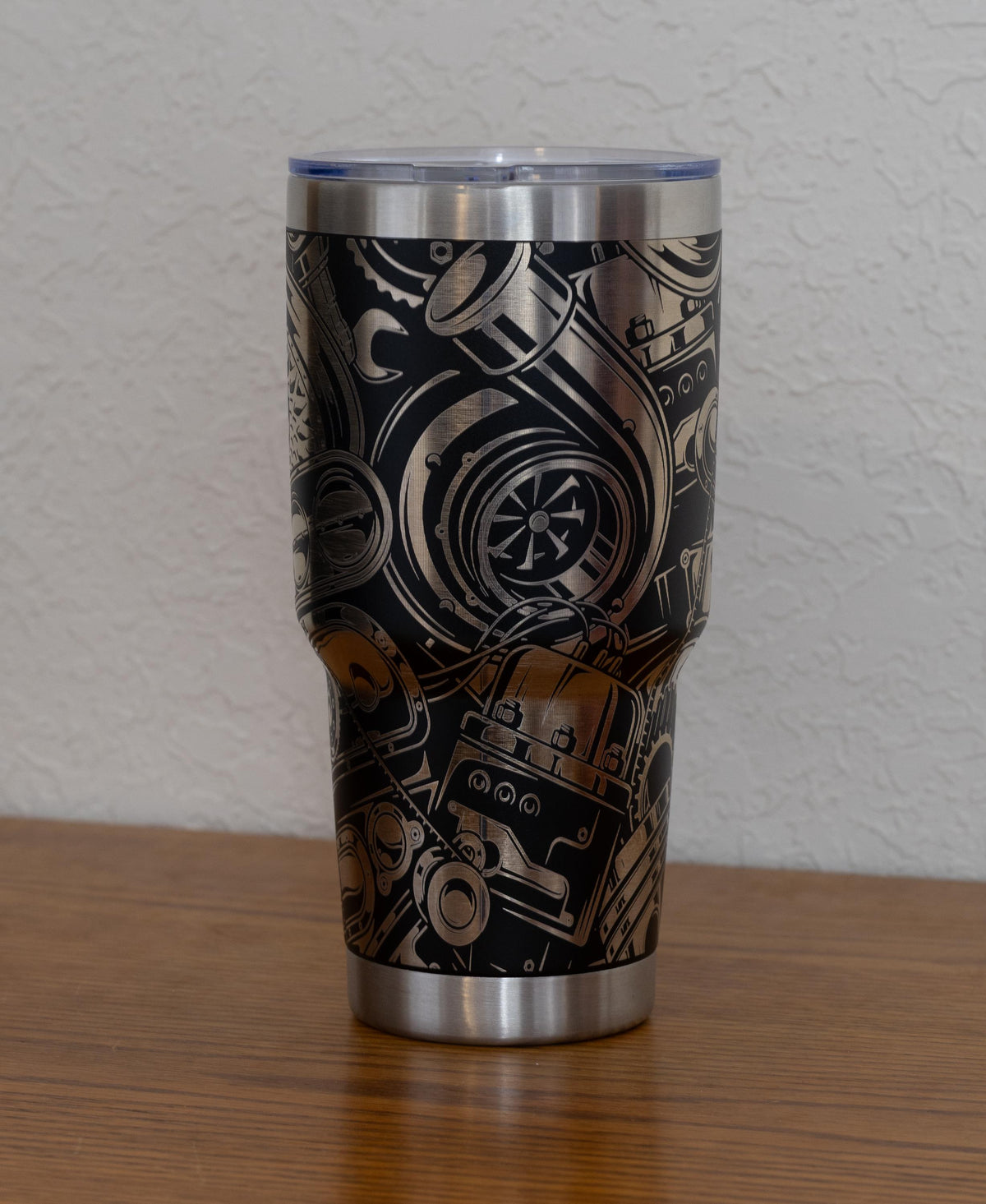 Car Lover Tumbler – 30oz Stainless Steel Insulated Cup With Laser Engraved Engine Design