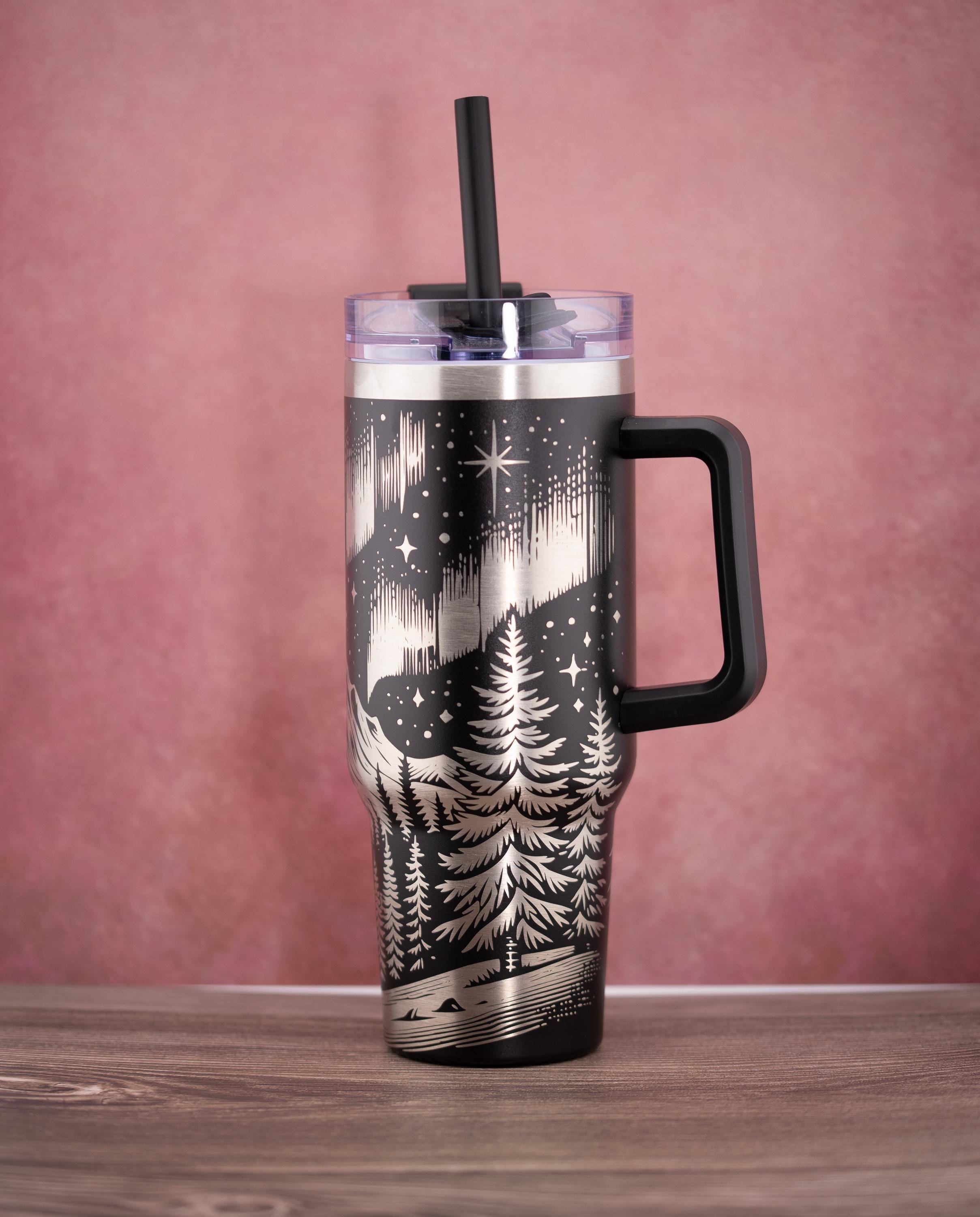 40oz Insulated Tumbler - Aurora Night Tumbler with Durable Powder Coat