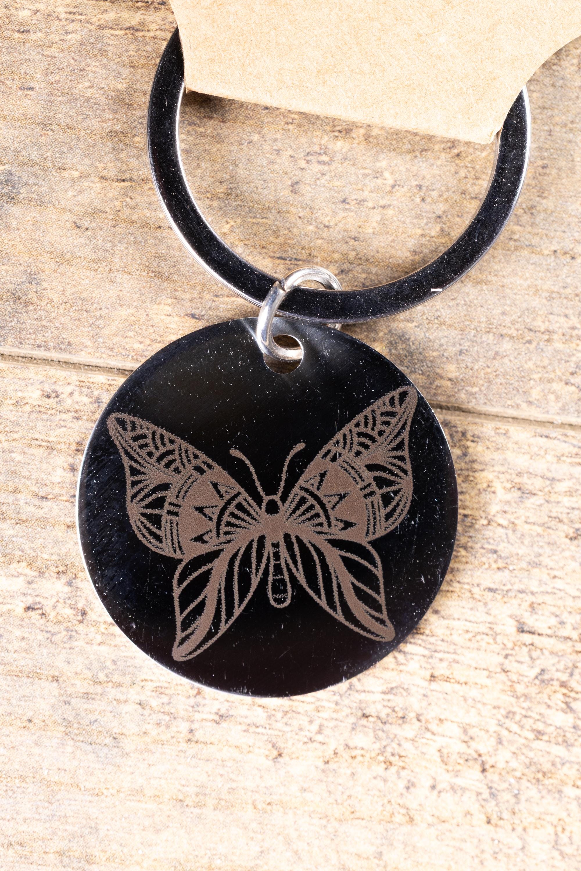 Butterfly Keychain - Black Stainless Steel | Nature Inspired Gift, Handmade in USA