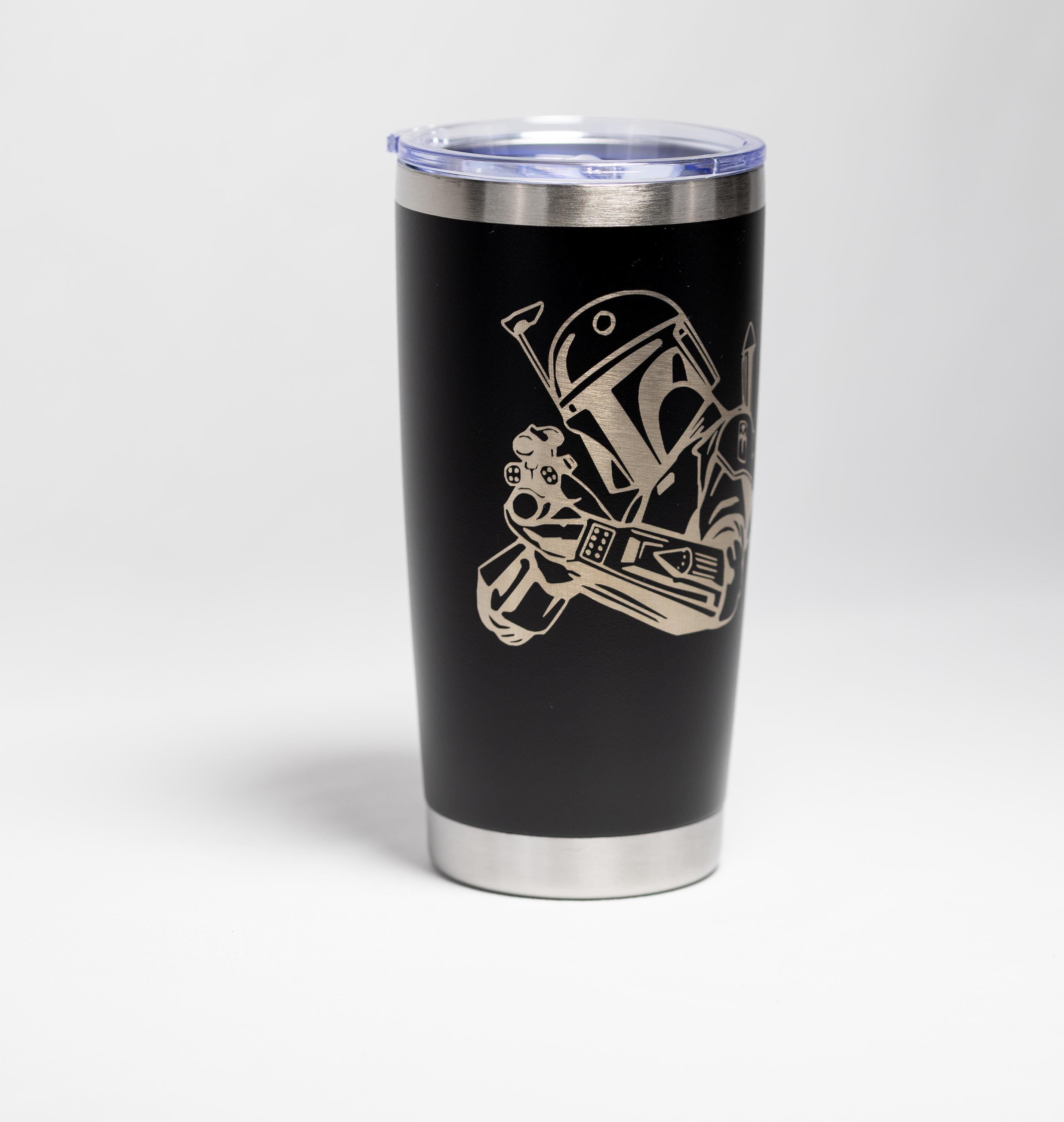 Boba Fett Tumbler | Stainless Steel 20 oz Drinkware - Laser Engraved Cup
