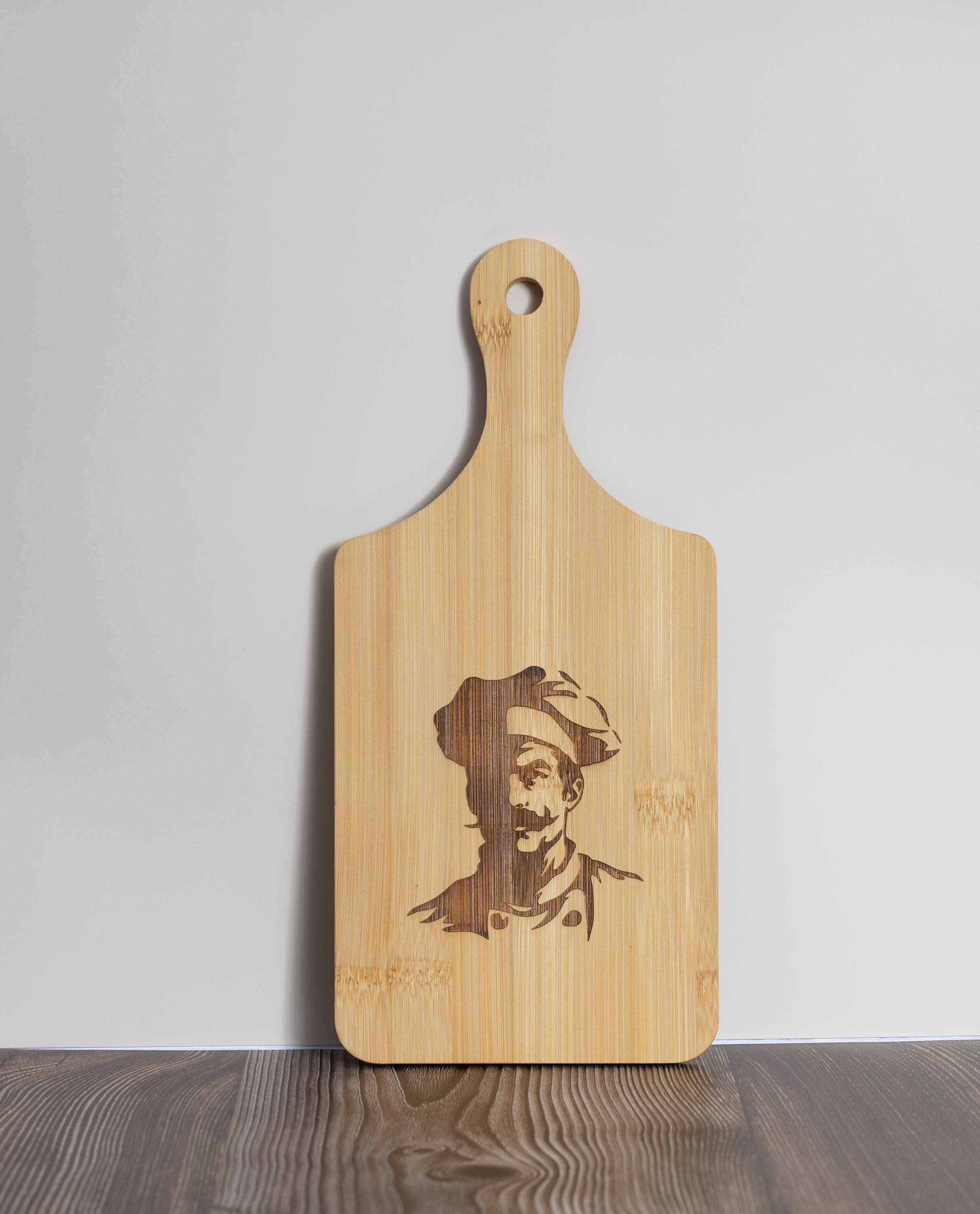 Bamboo Cutting Board – Chef Cutting Board, Laser Engraved, Compact 5x11