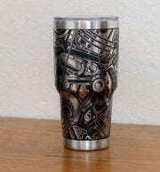 Car Lover Tumbler – 30oz Stainless Steel Insulated Cup With Laser Engraved Engine Design
