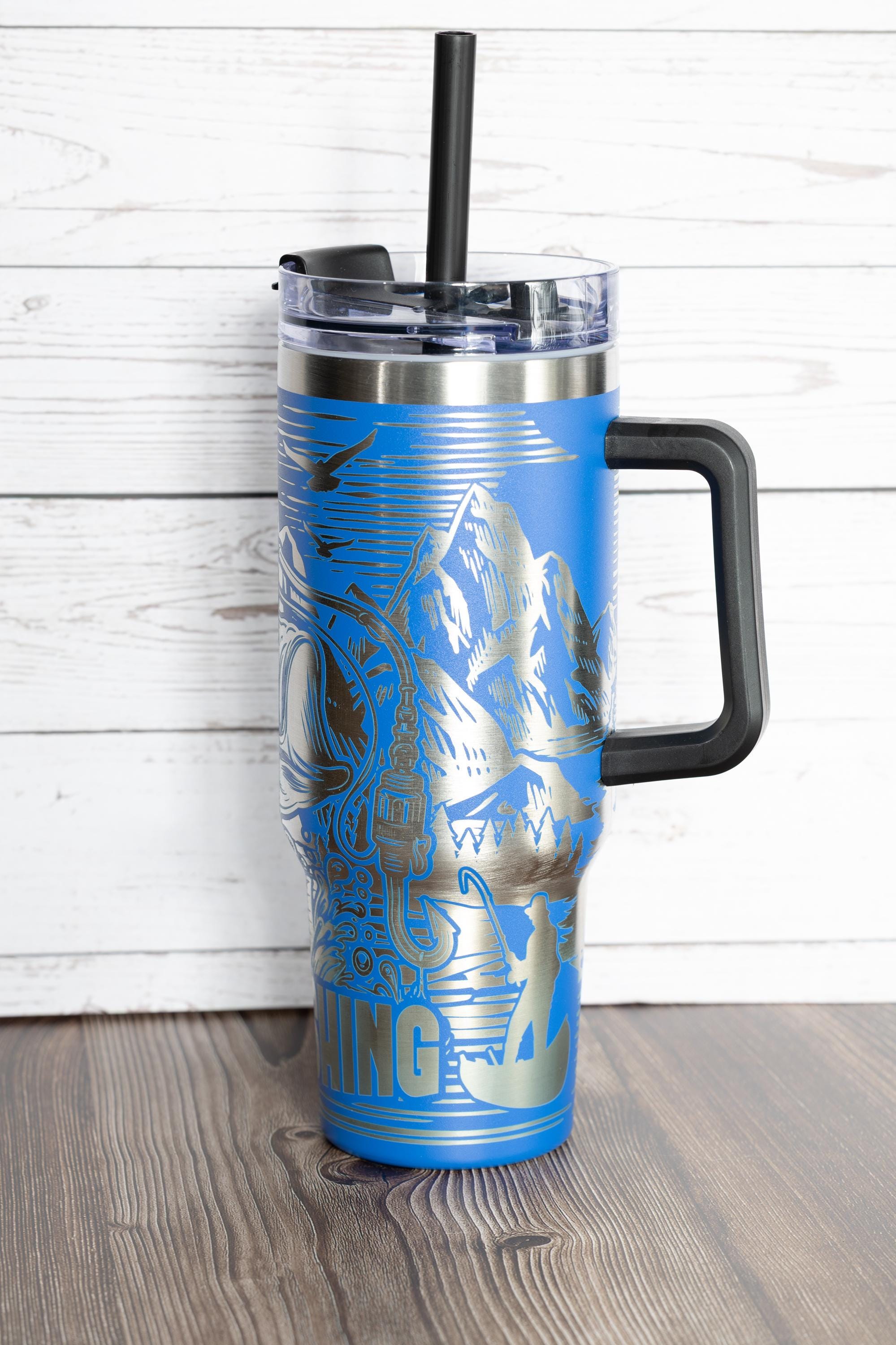 Gone Fishing Travel Mug - 40oz Insulated Stainless Steel Double Wall Cup