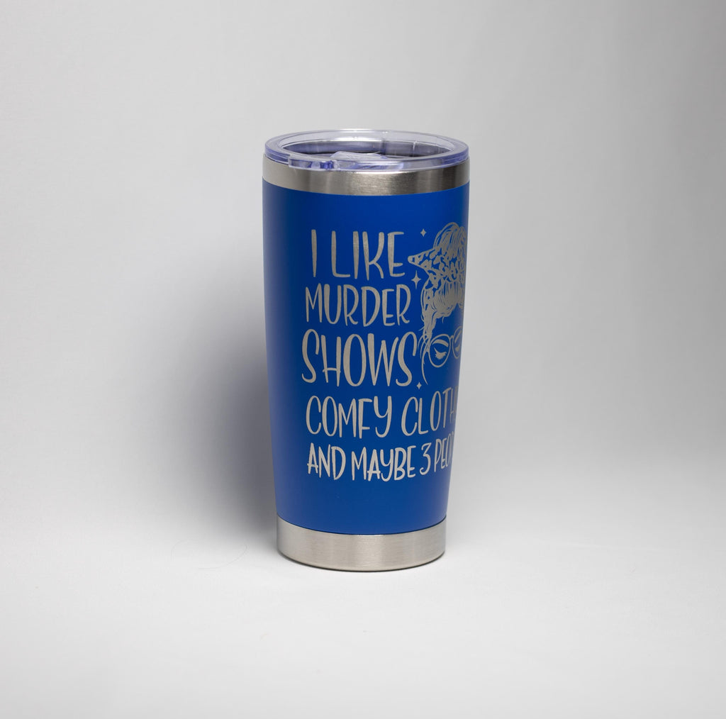 True Crime Tumbler – Stainless Steel Cup With Sarcastic Quote, Laser Engraved Travel Mug