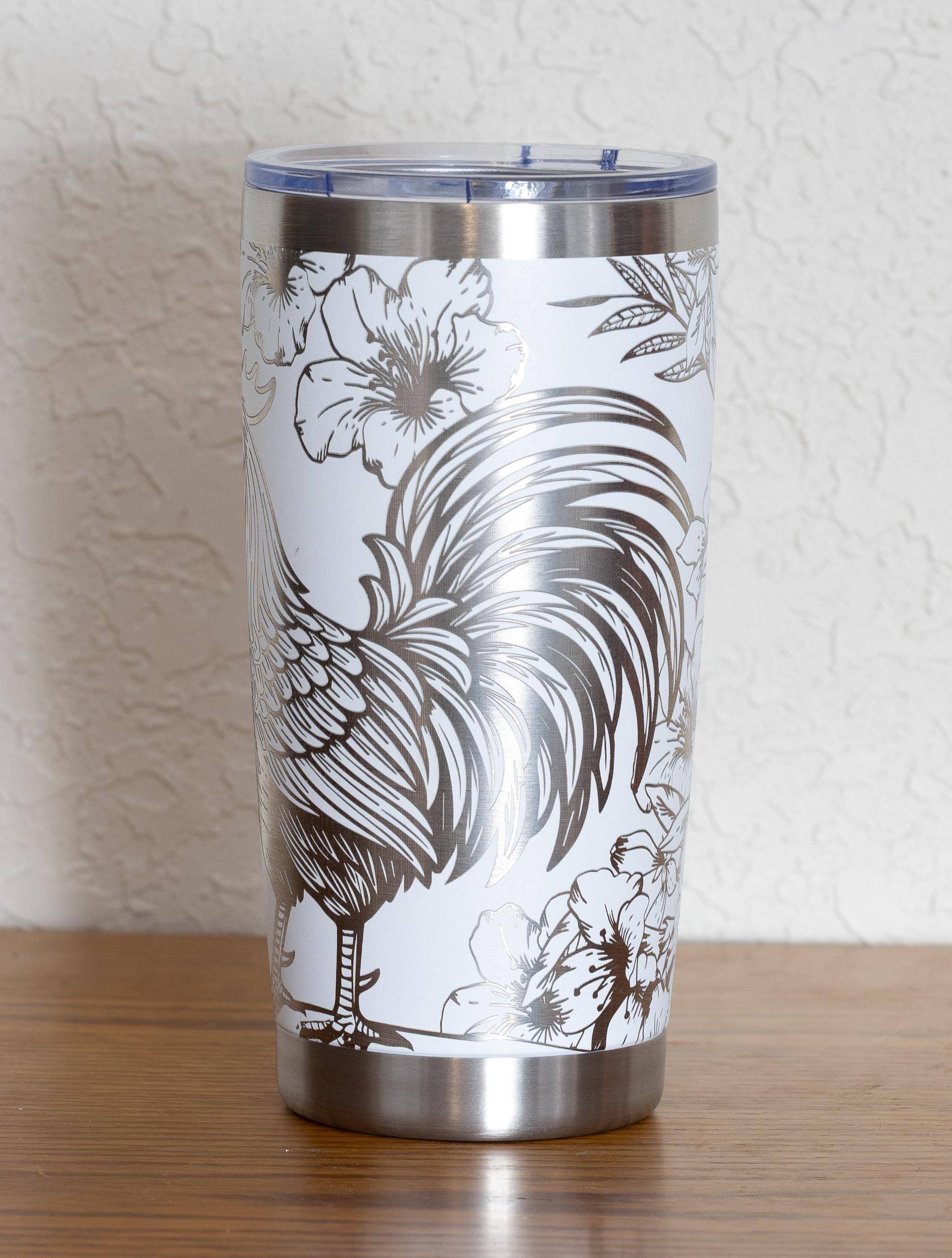 Rooster Tumbler | Stainless Steel Cup | Double Wall Insulated 20 Ounce Tumbler