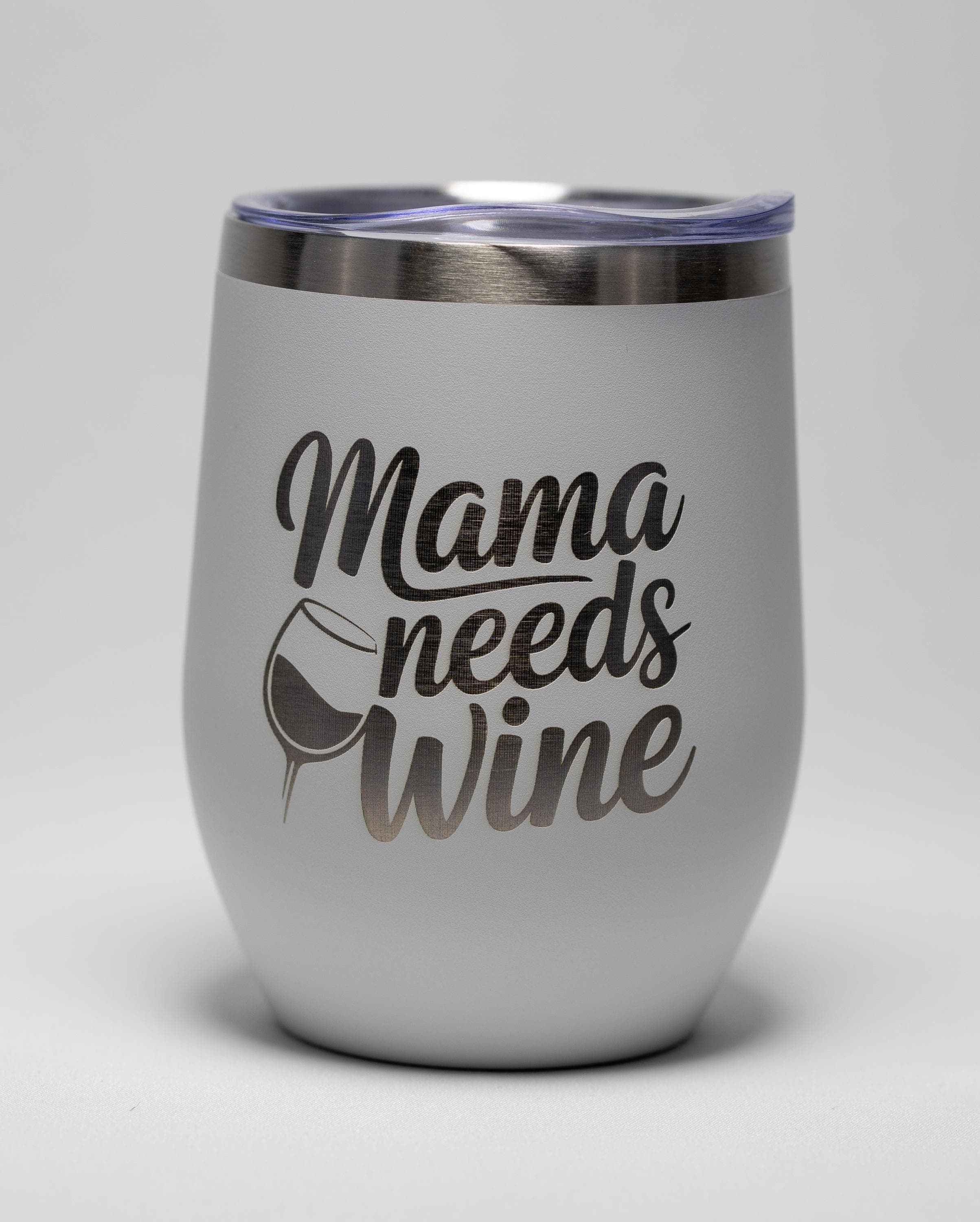 Momma Needs Wine Tumbler – 12 oz Insulated Stainless Steel Cup, Keeps Drinks Cold