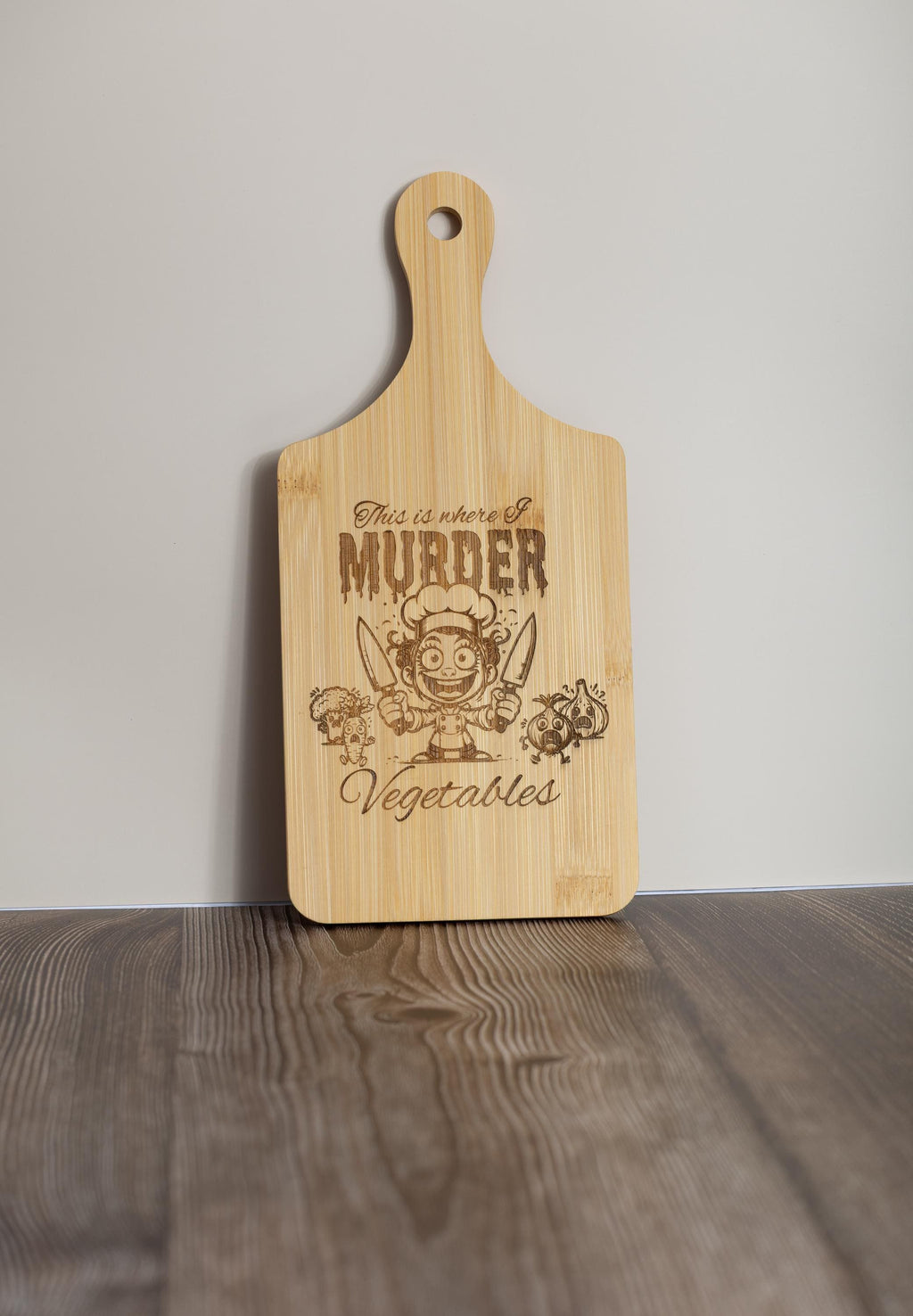 Bamboo Cutting Board – Eco Friendly Compact Prep Board with Laser Engraved Quote
